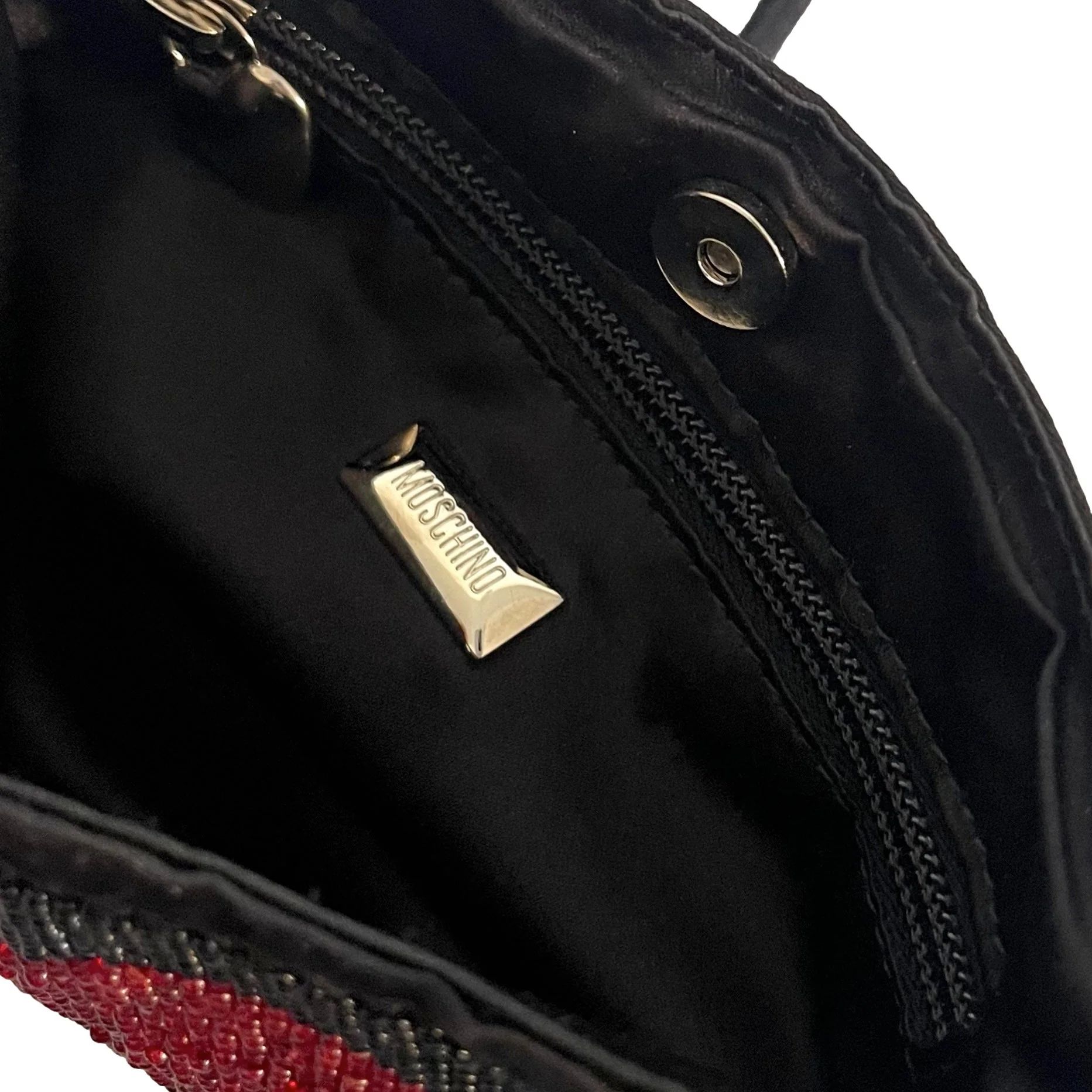 Moschino Black Heart Beaded Bag - Image 2