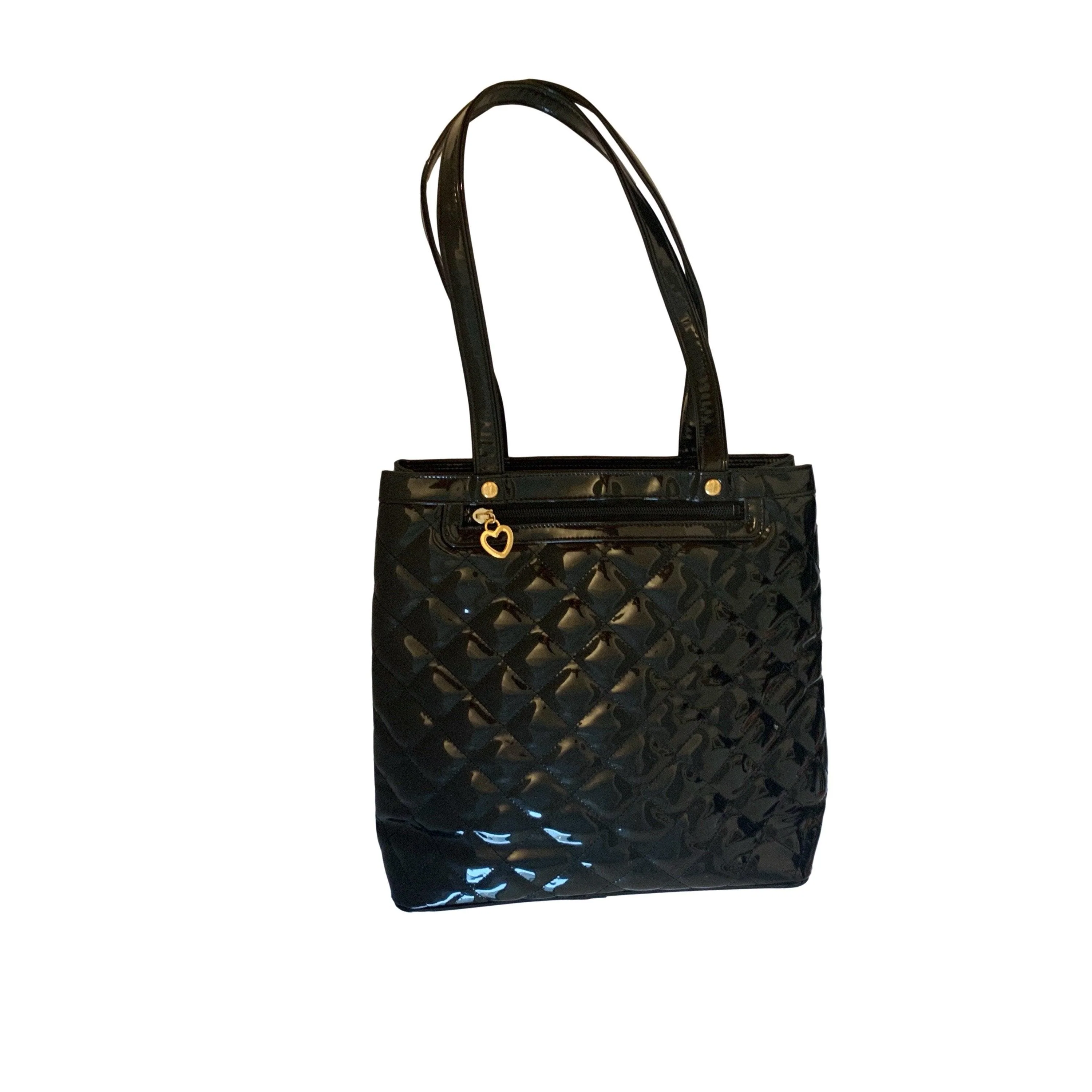 Moschino Black Patent Logo Shoulder Bag - Image 2
