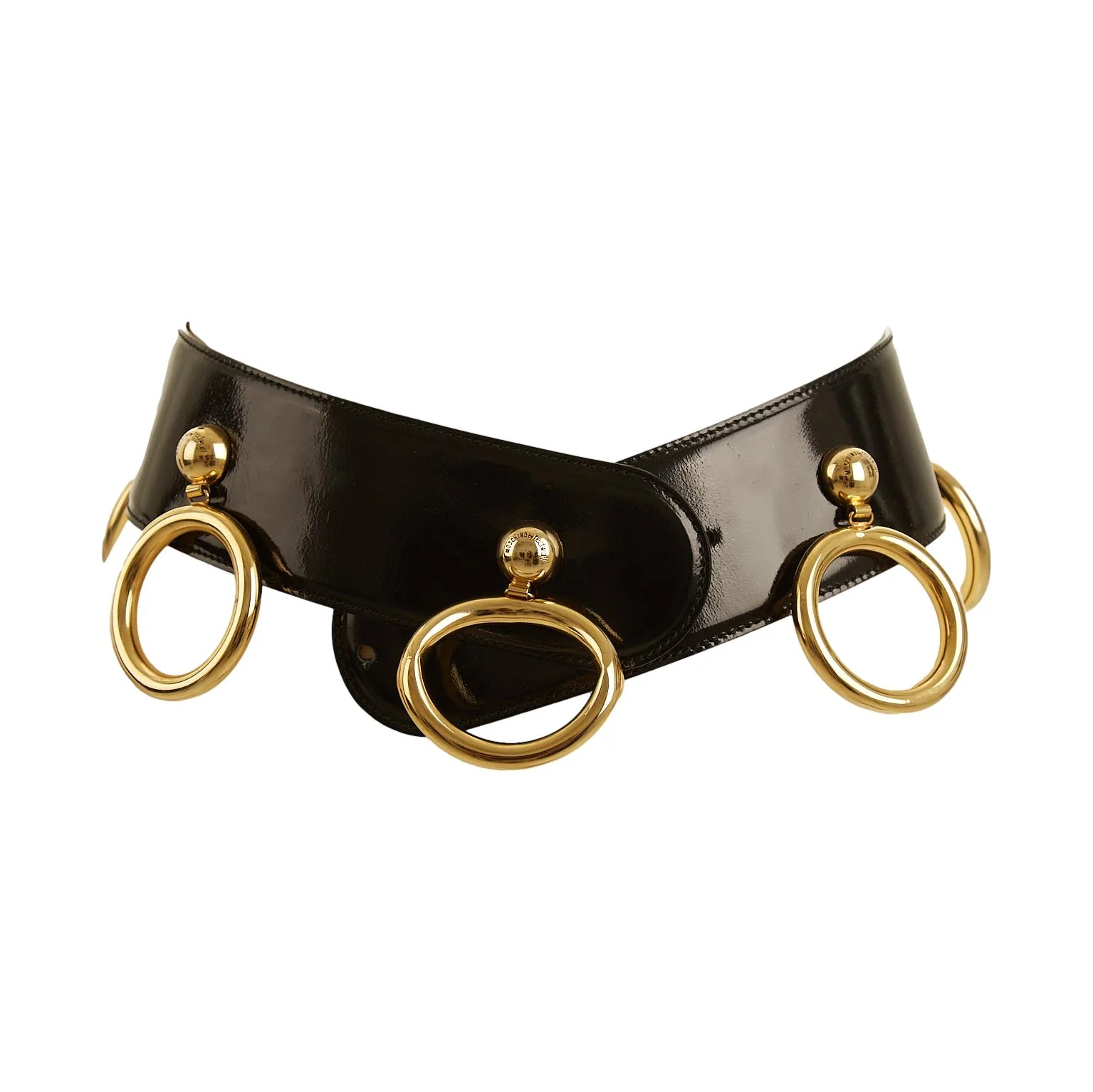 Moschino Black Ring Belt