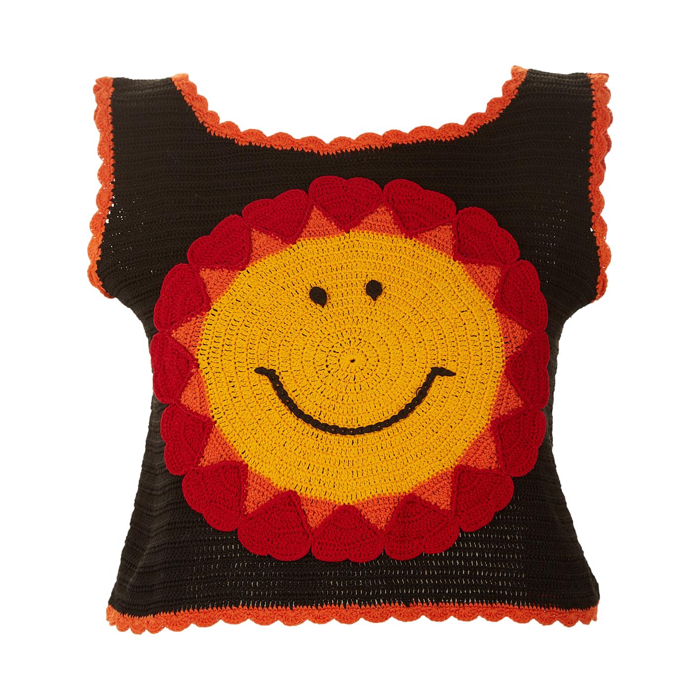 Moschino Smile Print Cropped Tank