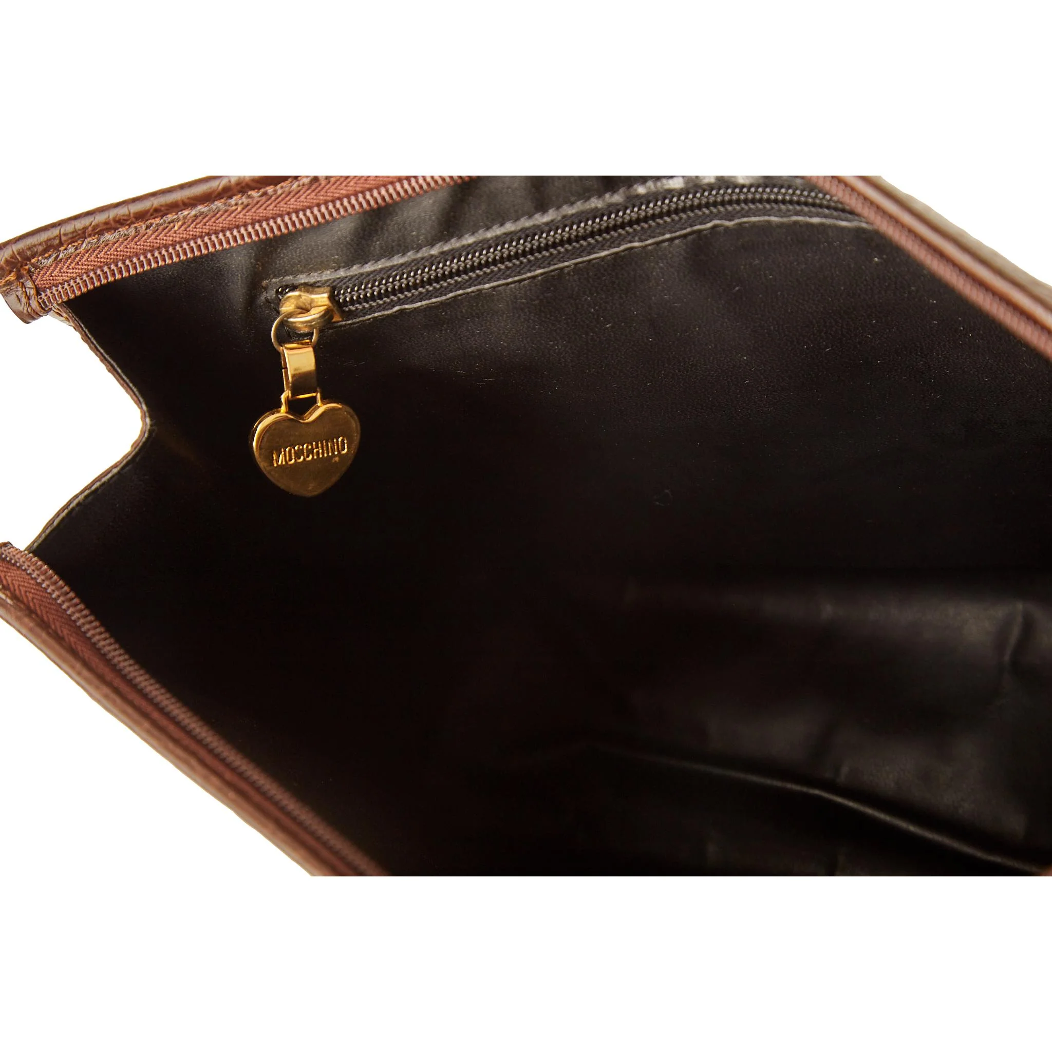 Moschino Brown Key Oversized Clutch - Image 4