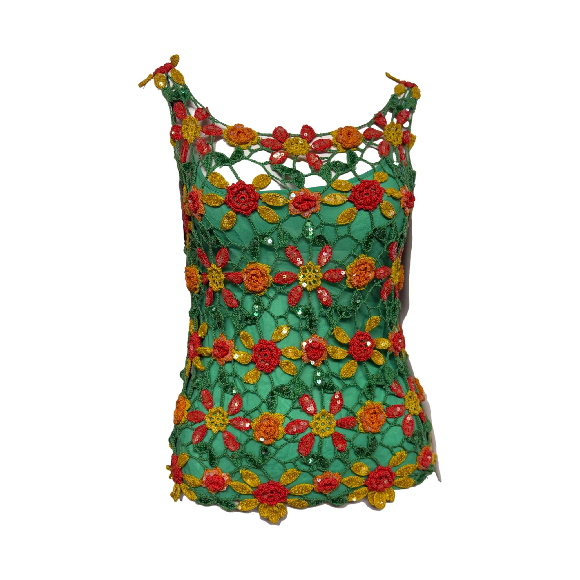 Moschino Crochet Floral Top