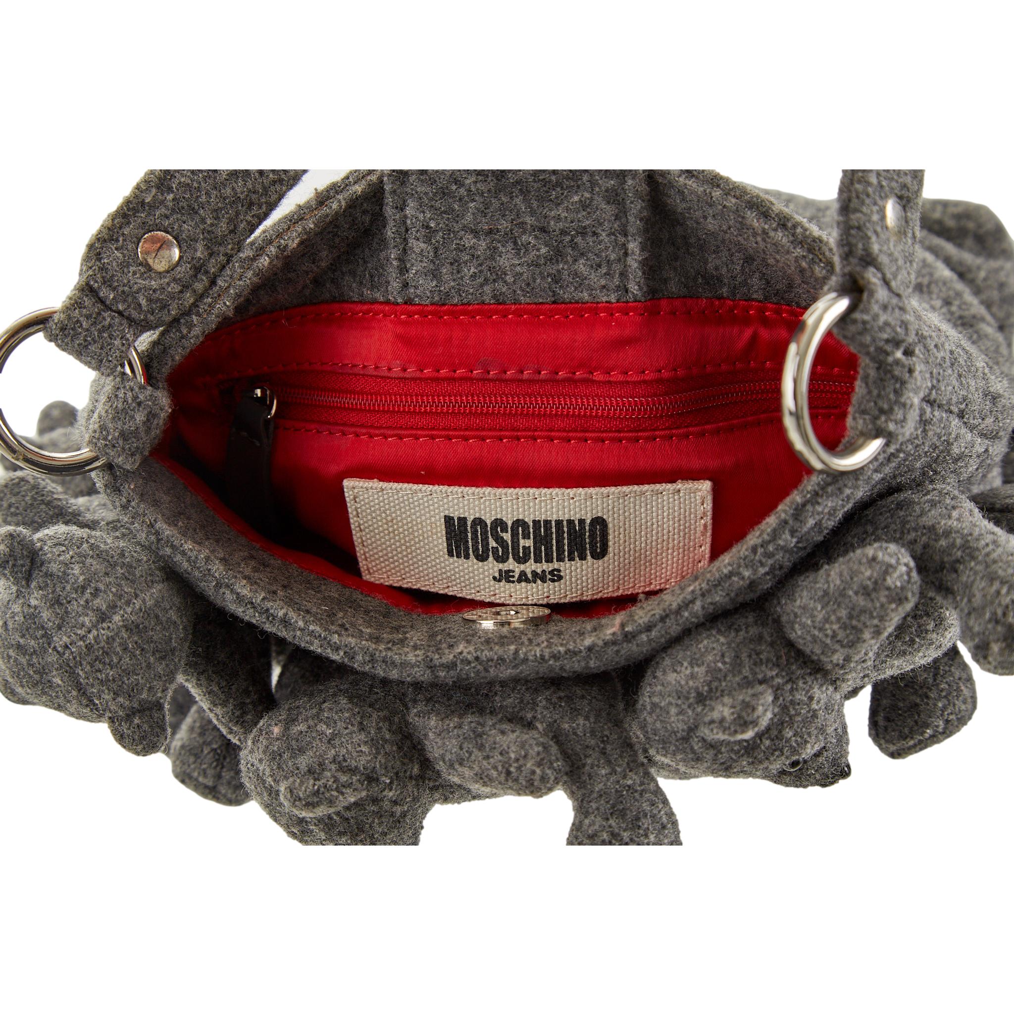 Moschino Grey Teddy Bear Shoulder Bag - Image 4