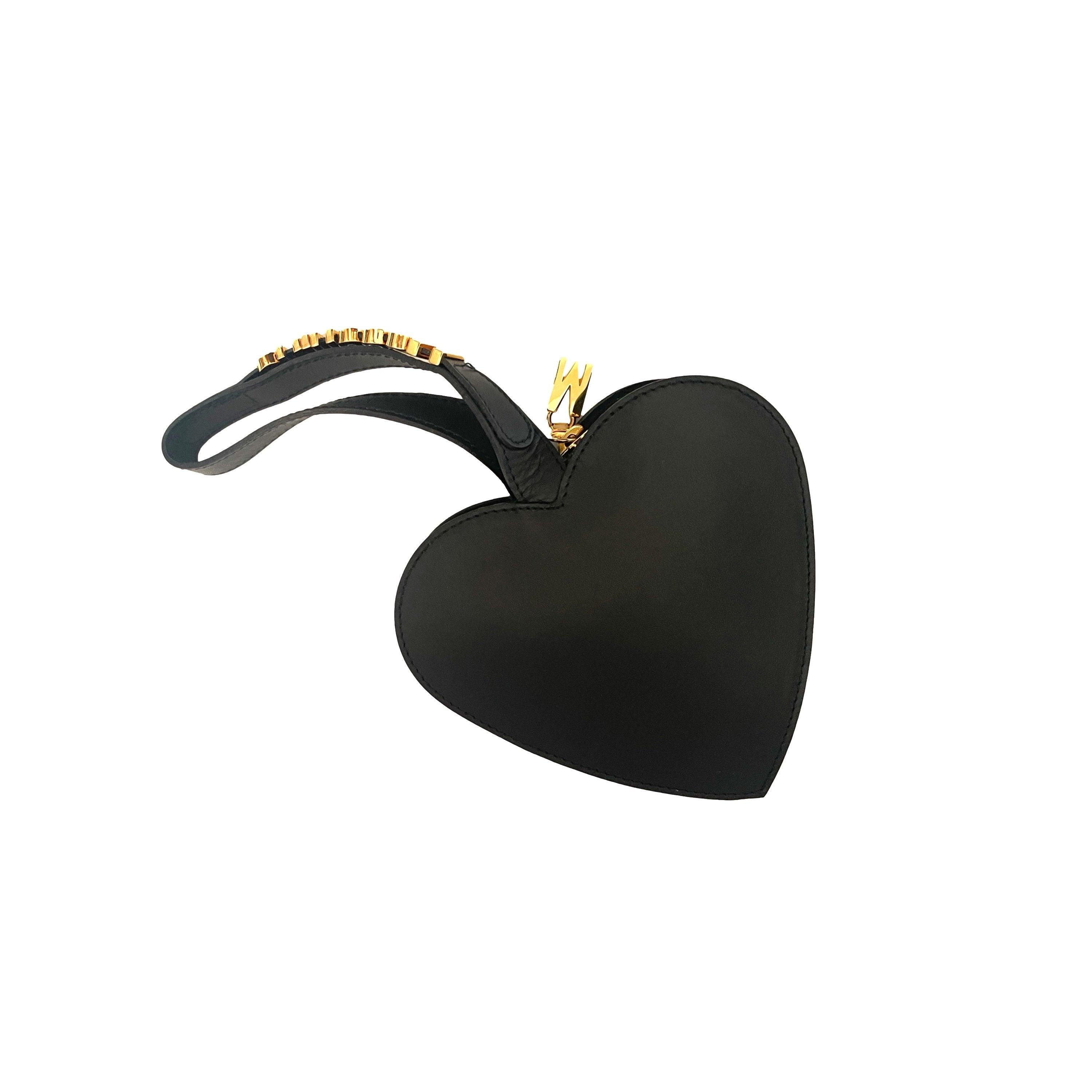 Moschino Navy Heart Logo Wristlet - Image 3