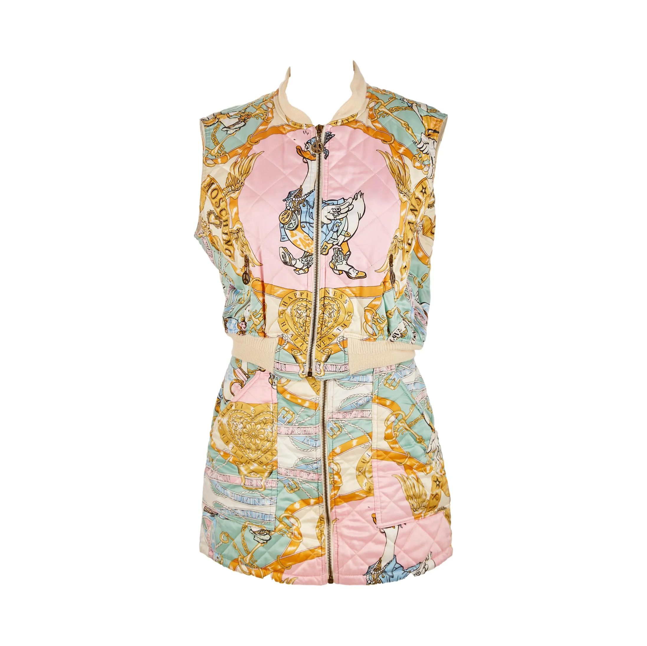 Moschino Pink Duck Print Skirt Set