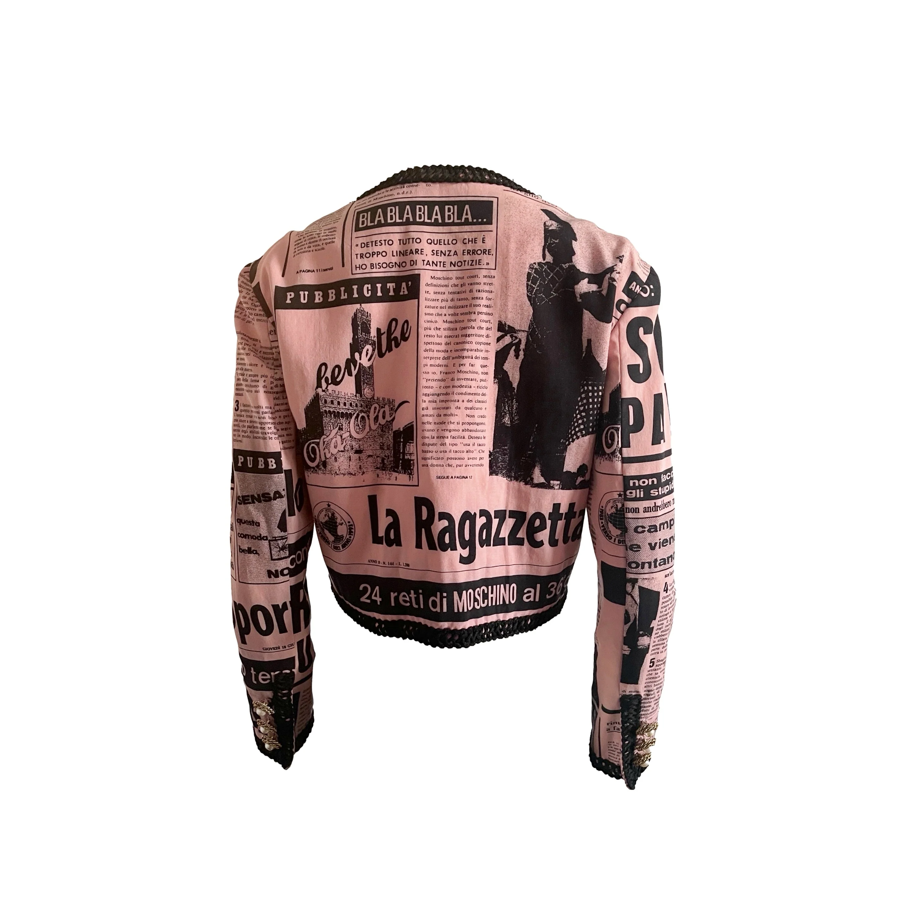 Moschino Pink Newsprint Blazer - Image 2