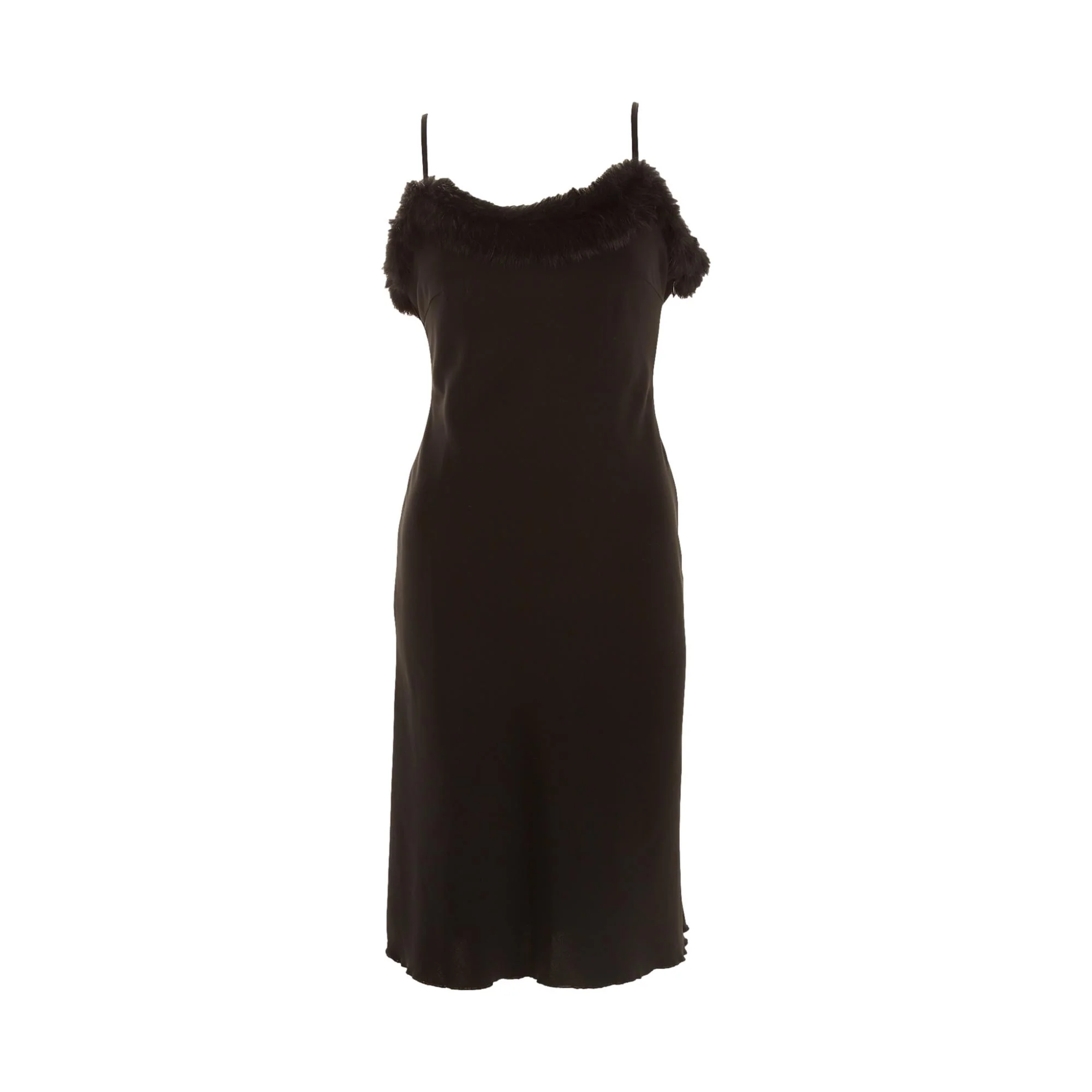 Moschino Black Fur Dress
