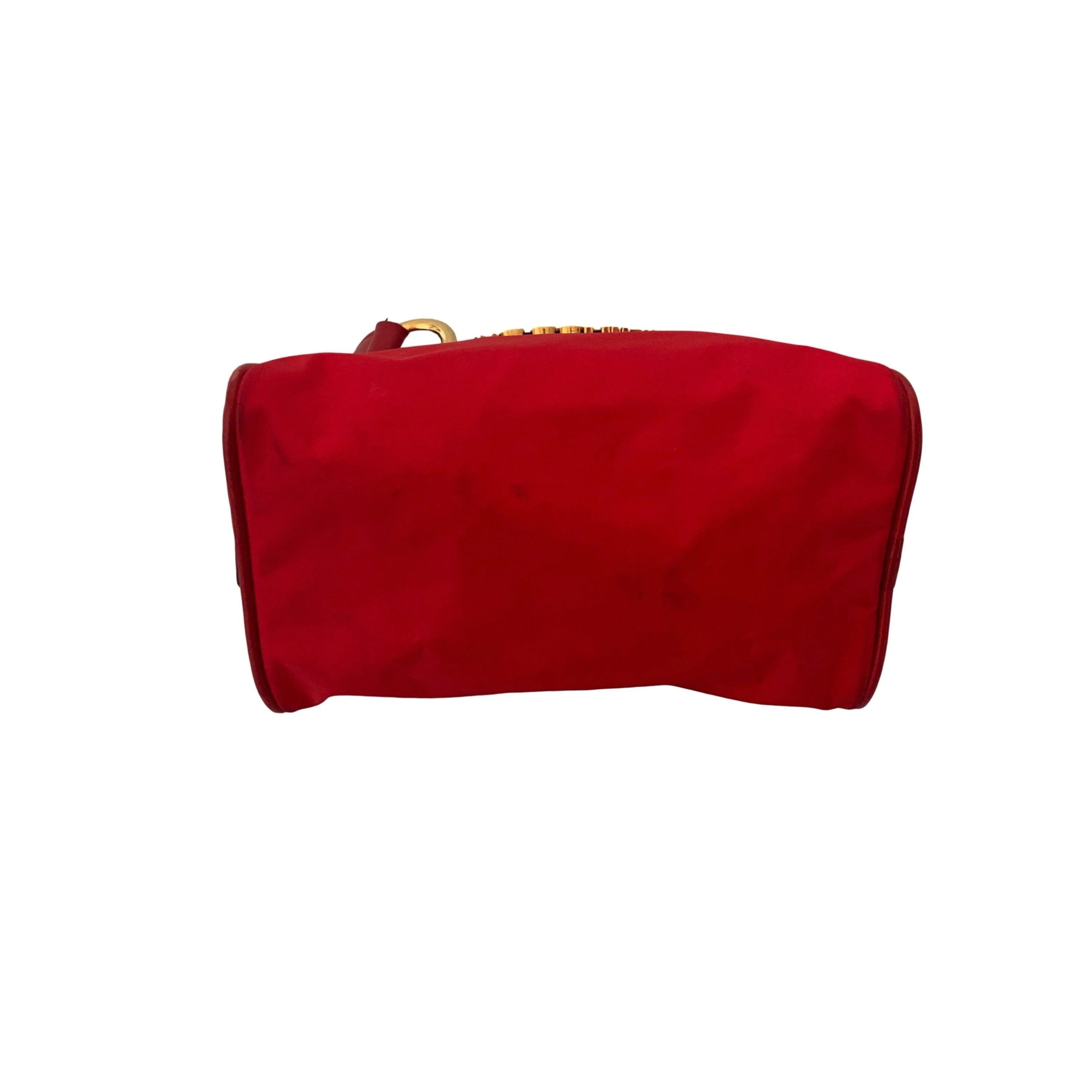 Moschino Red Nylon Mini Two-Way Bag - Image 3
