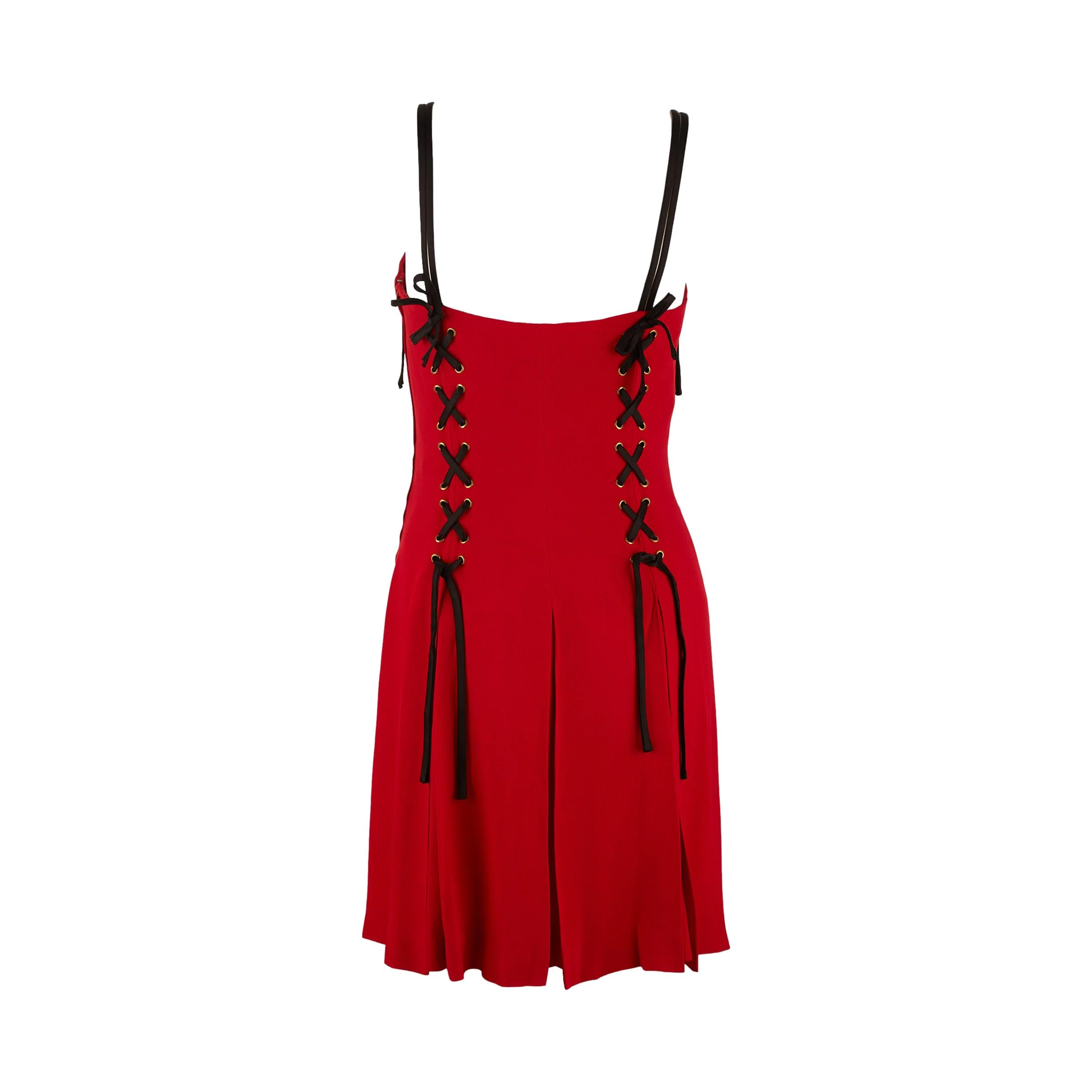 Moschino Red Tie Corset Dress - Image 2