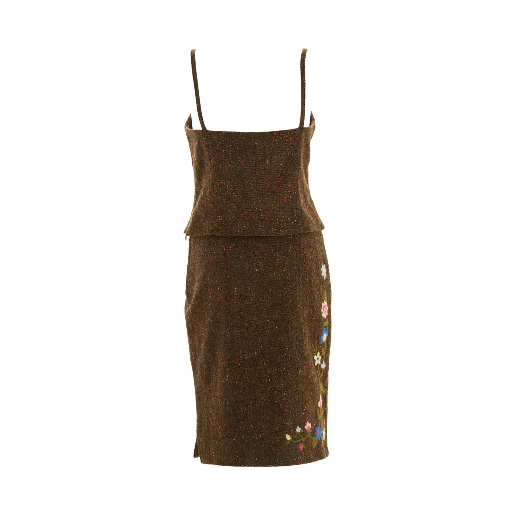 Moschino Tweed Floral Embroidered Skirt Set - Image 2