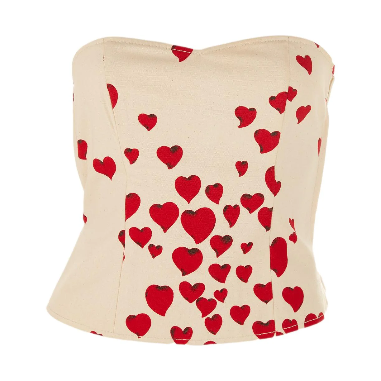 Moschino White Heart Print Corset