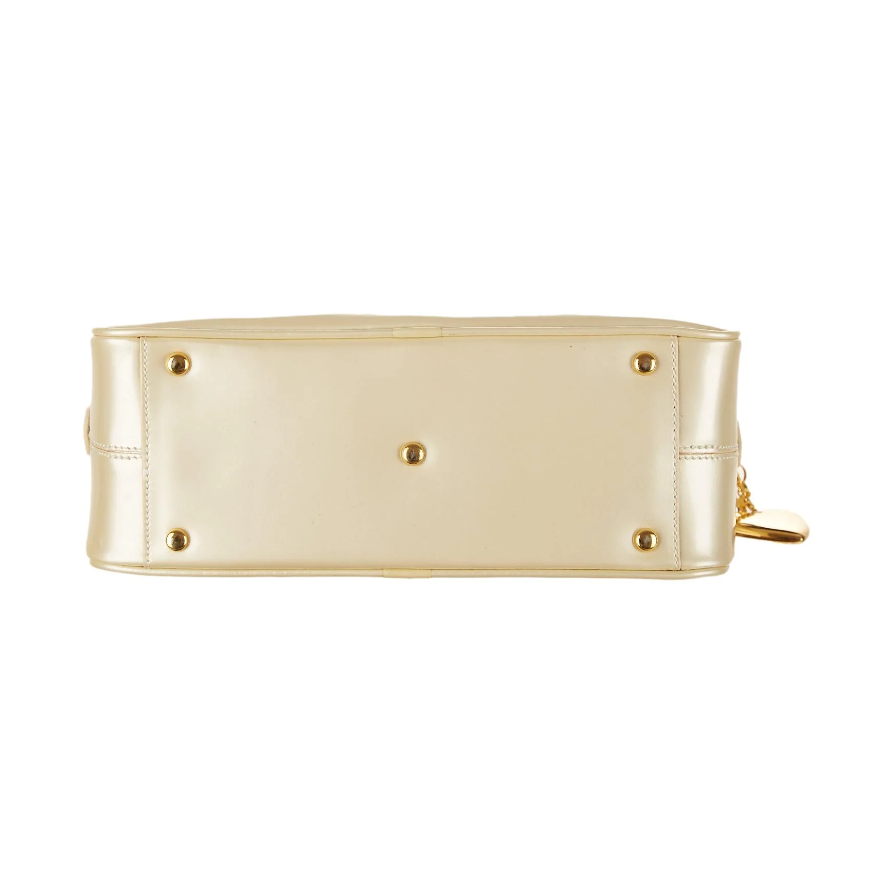 Moschino White Patent Heart Top Handle Bag - Image 4
