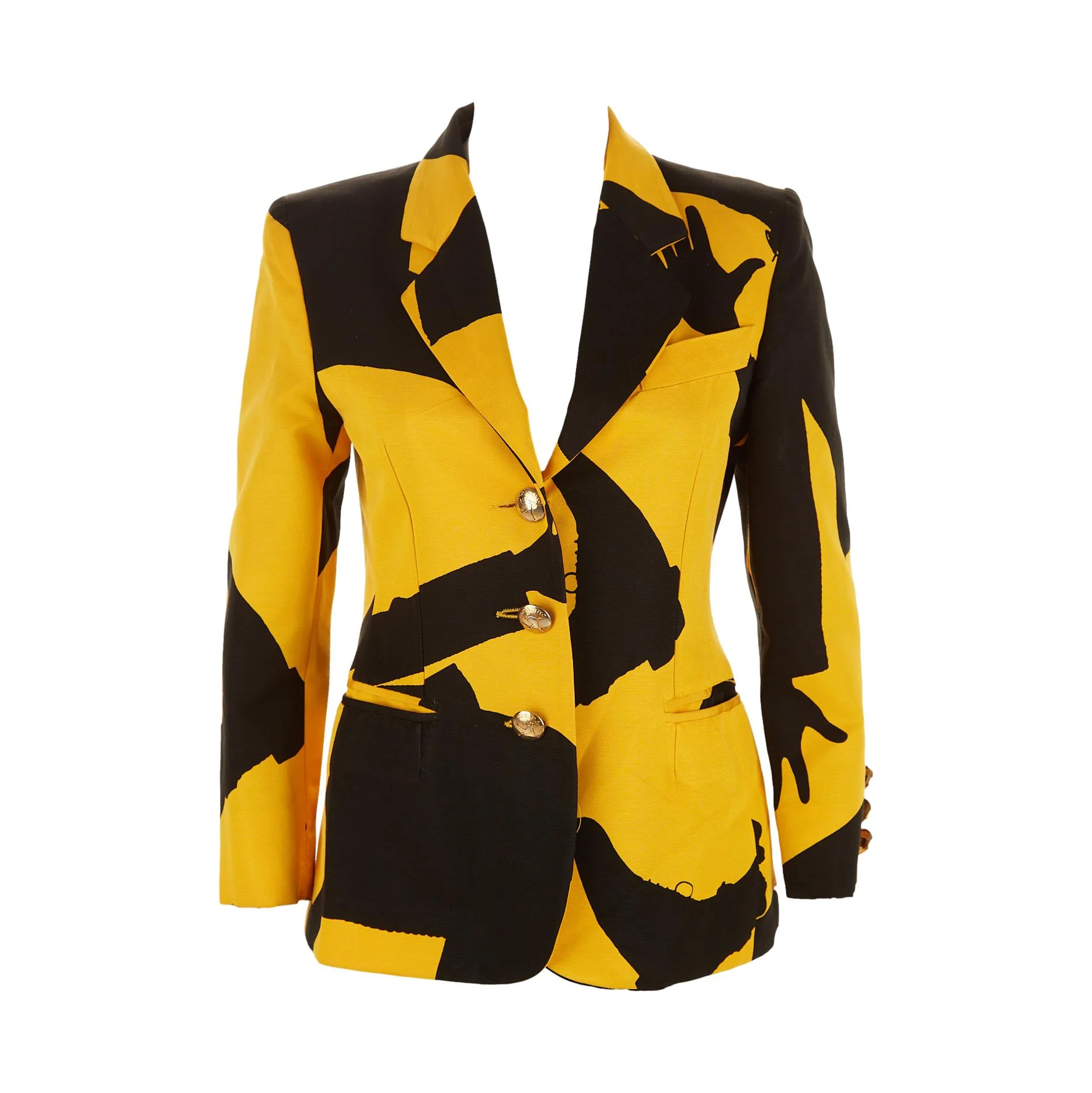 Moschino Yellow Print Blazer