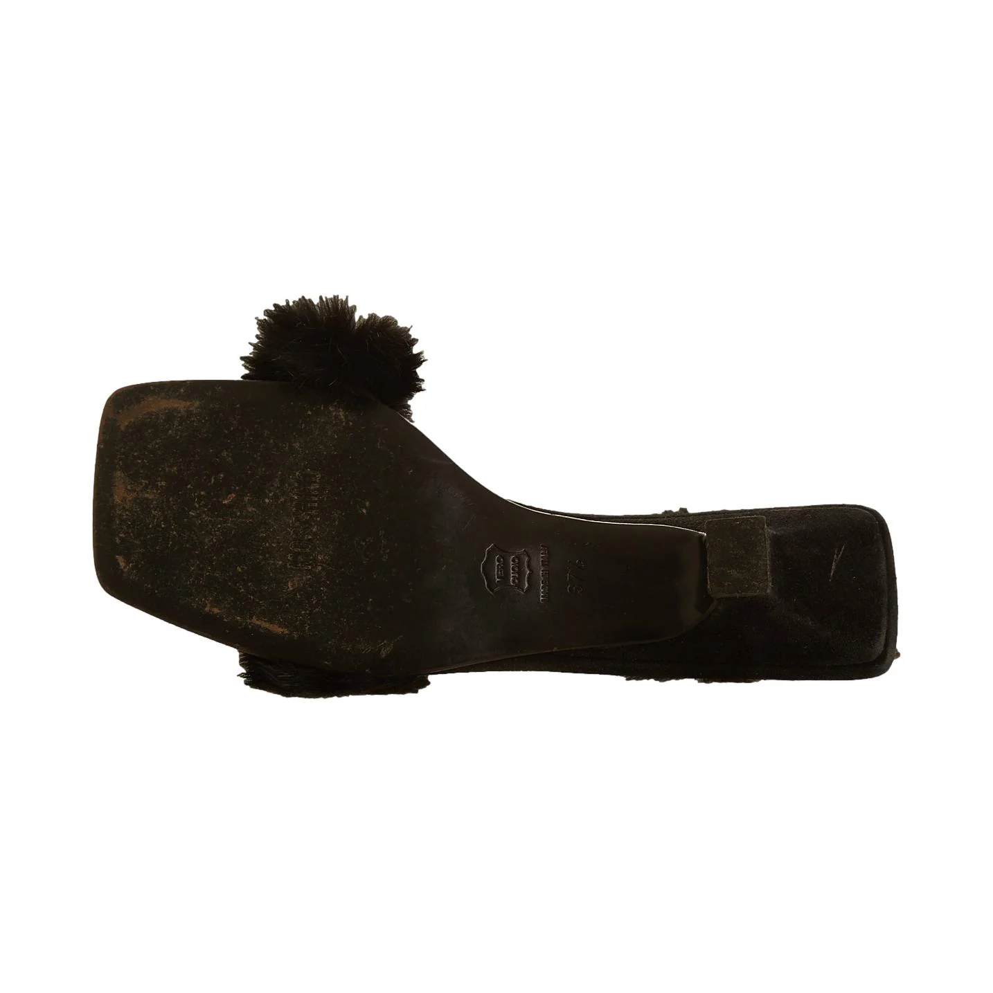 Moshino Black Fur Kitten Heels - Image 3