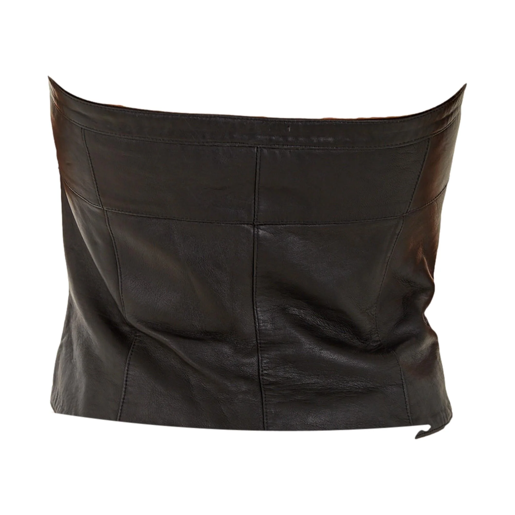 Mugler Black Leather Buckle Top - Image 2