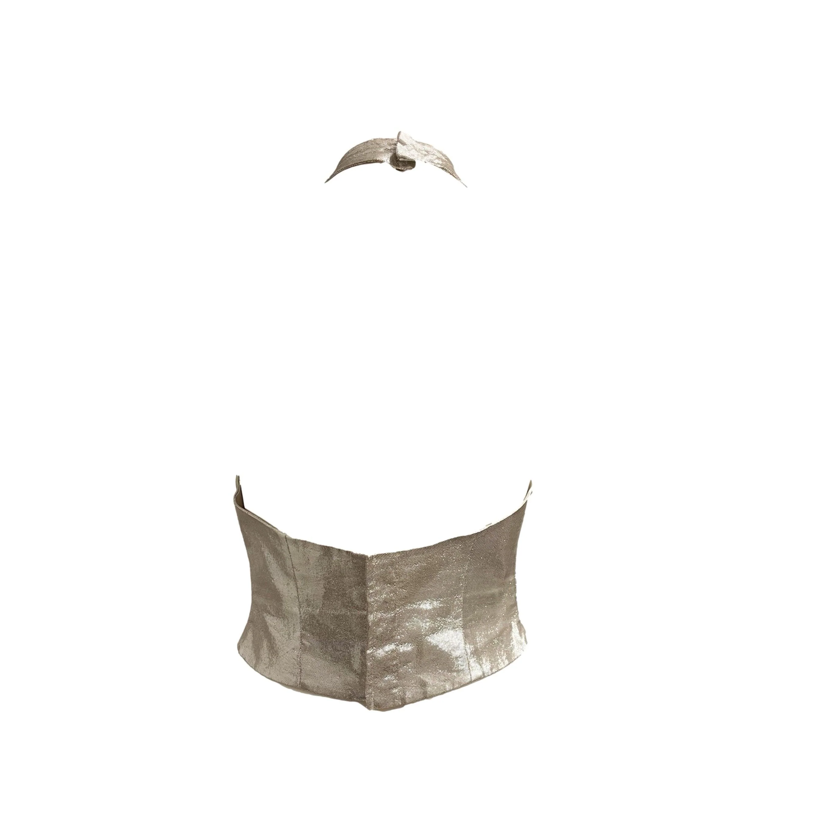 Mugler Metallic Silver Flame Corset - Image 2