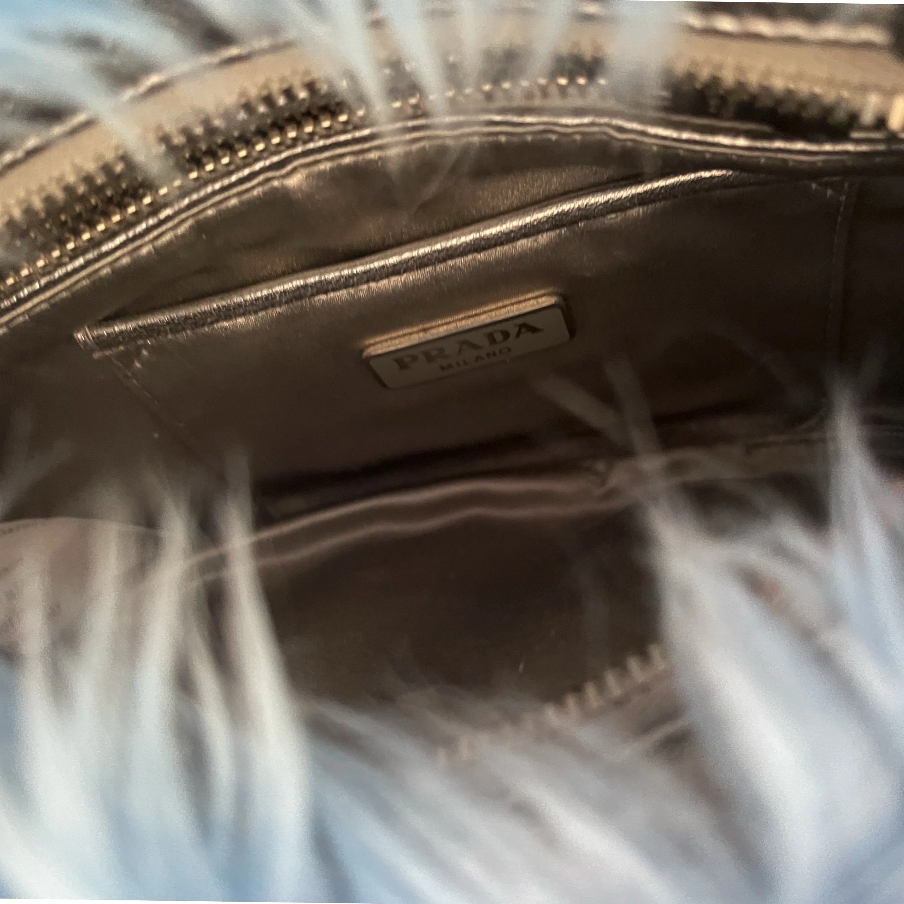 Prada Baby Blue Fuzzy Wristlet - Image 3