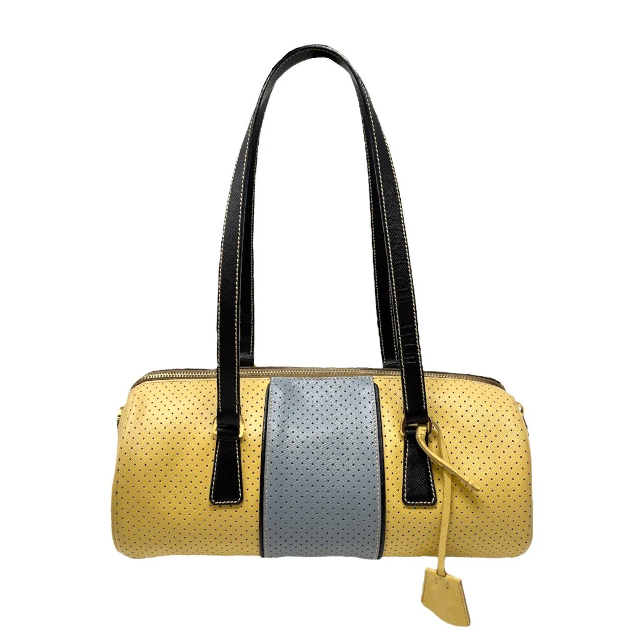 Prada Baby Blue Perforated Cylinder Shoulder Bag - Image 2
