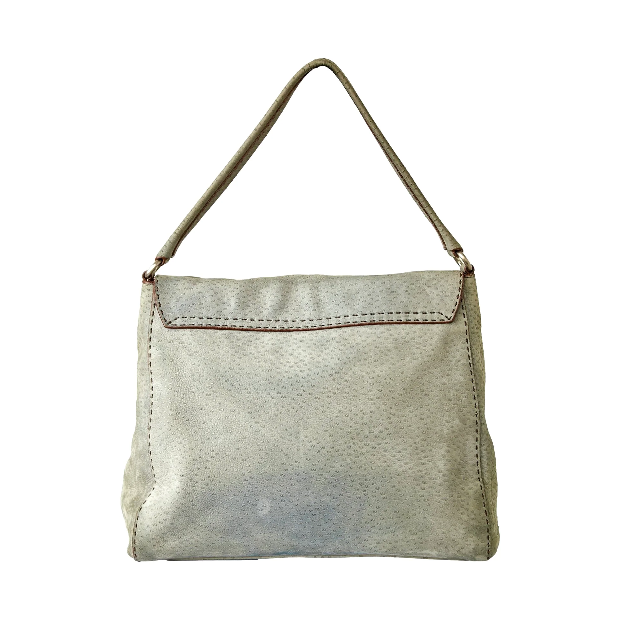 Prada Baby Blue Suede Large Shoulder Bag - Image 2