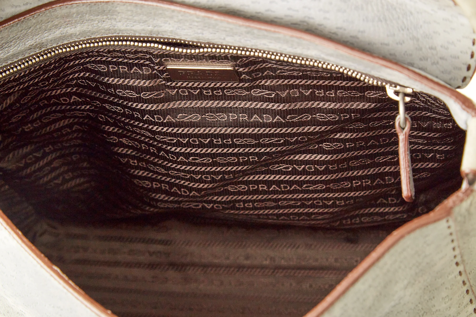 Prada Baby Blue Suede Large Shoulder Bag - Image 3