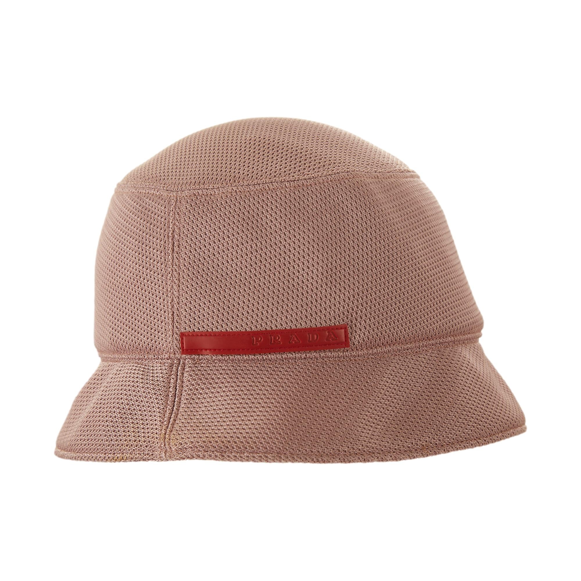 Prada Baby Pink Logo Bucket Hat