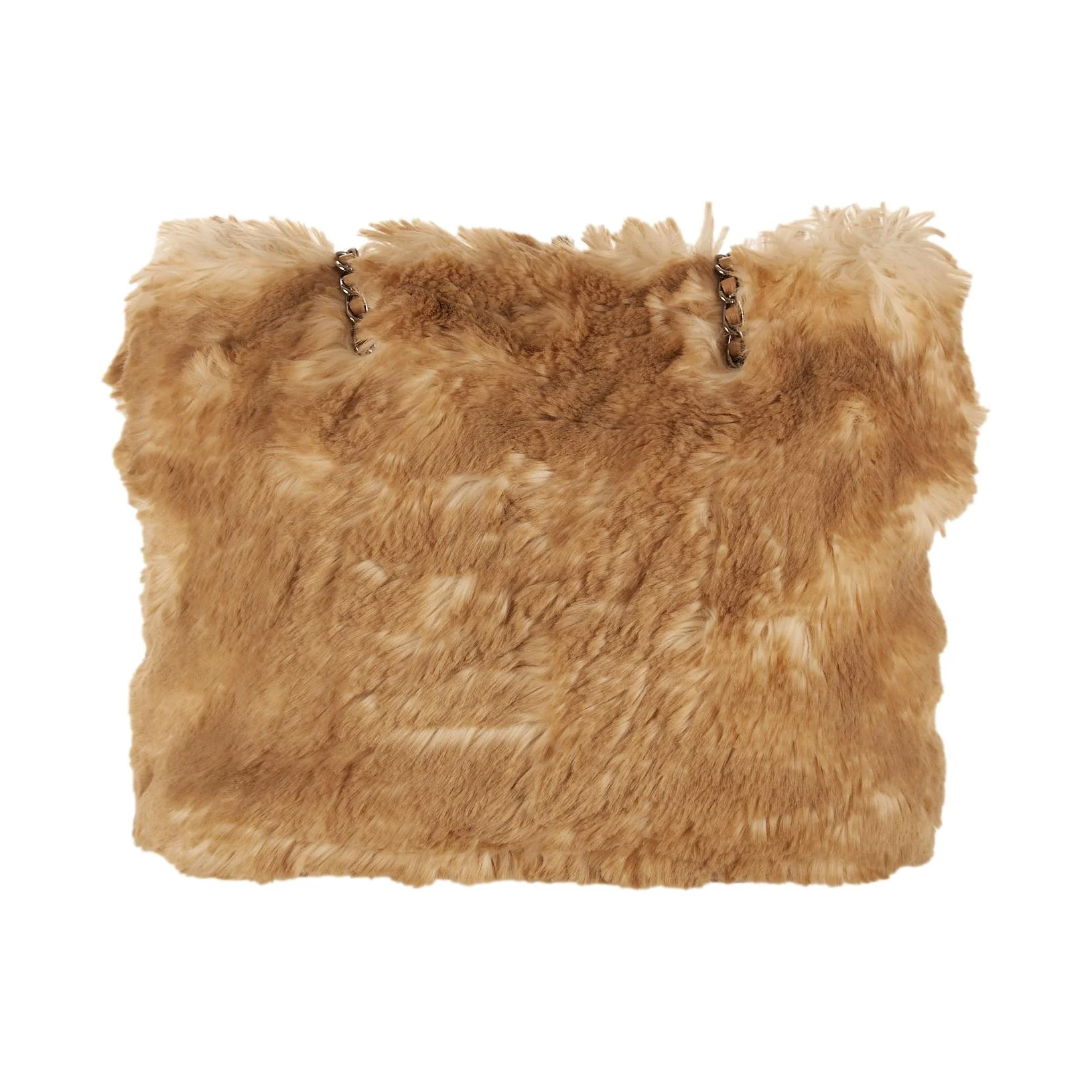 Prada Beige Fur Chain Shoulder Bag - Image 3