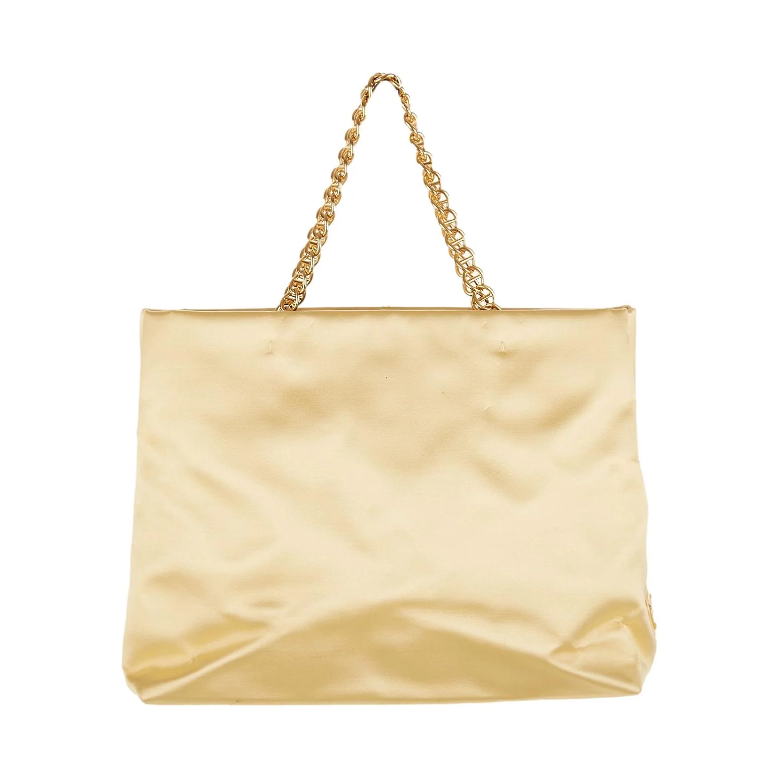 Prada Gold Satin Chain Bag - Image 2