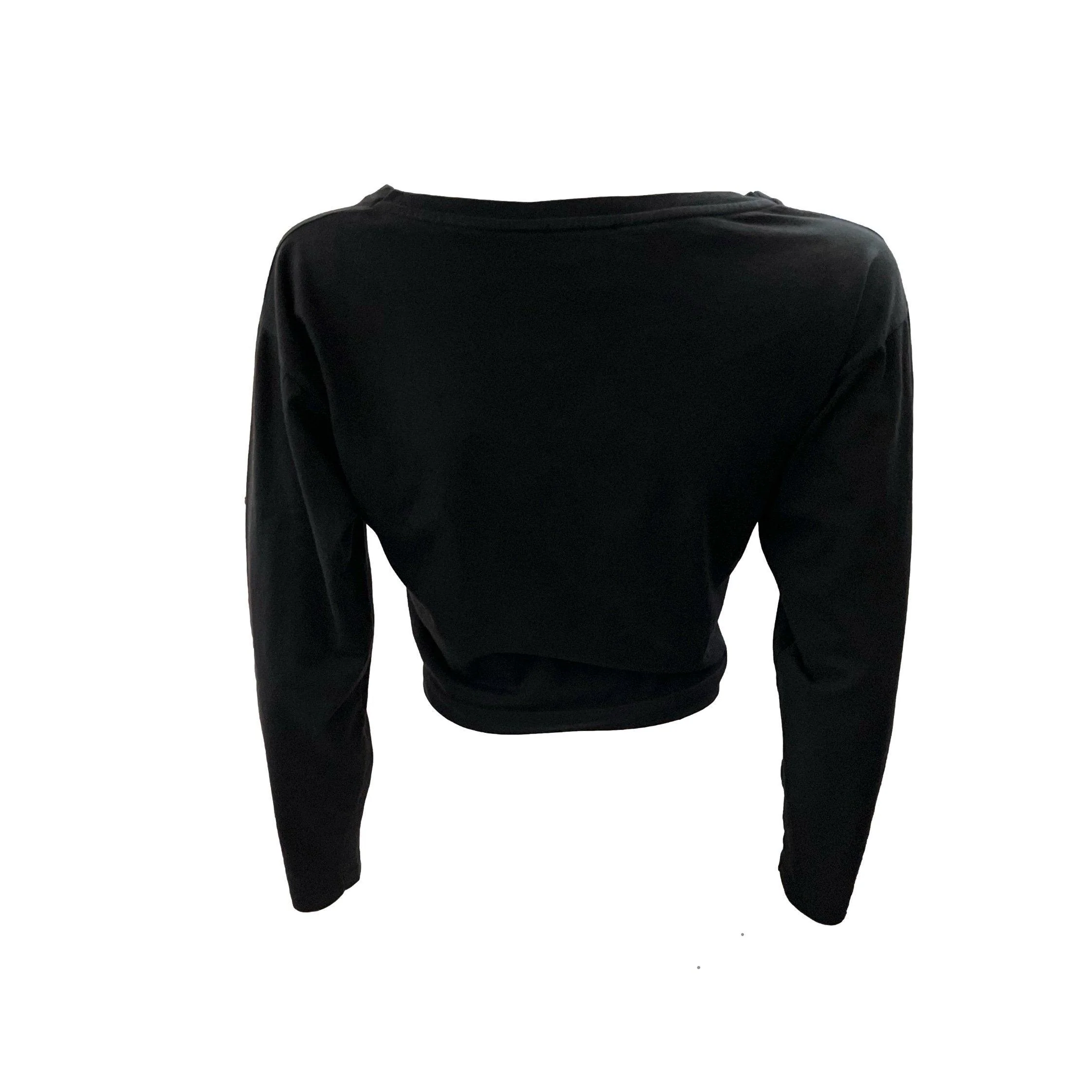 Prada Black Beaded Logo Crop Top - Image 2
