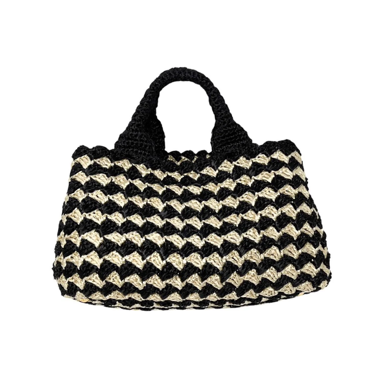 Prada Black Braided Top Handle Tote - Image 2