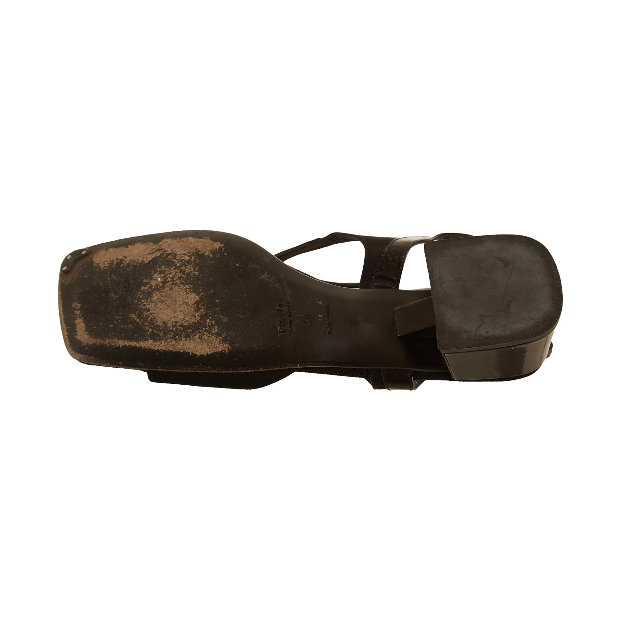 Prada Black Buckle Block Heels - Image 3
