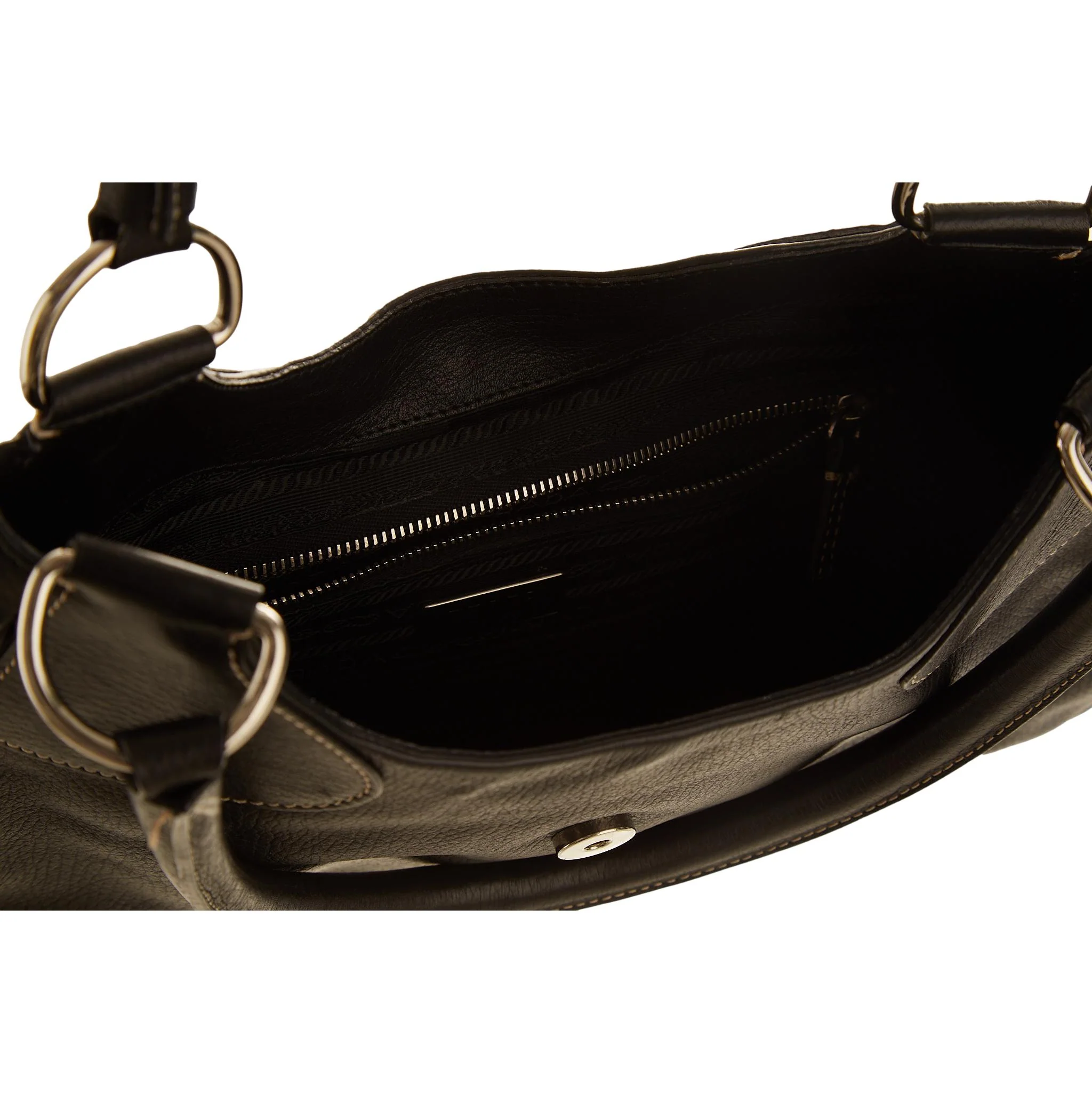 Prada Black Buckle Shoulder Bag - Image 4
