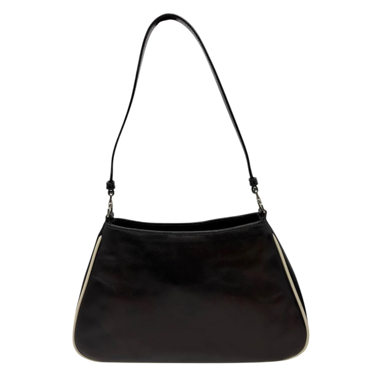 Prada Black Floral Leather Shoulder Bag - Image 2