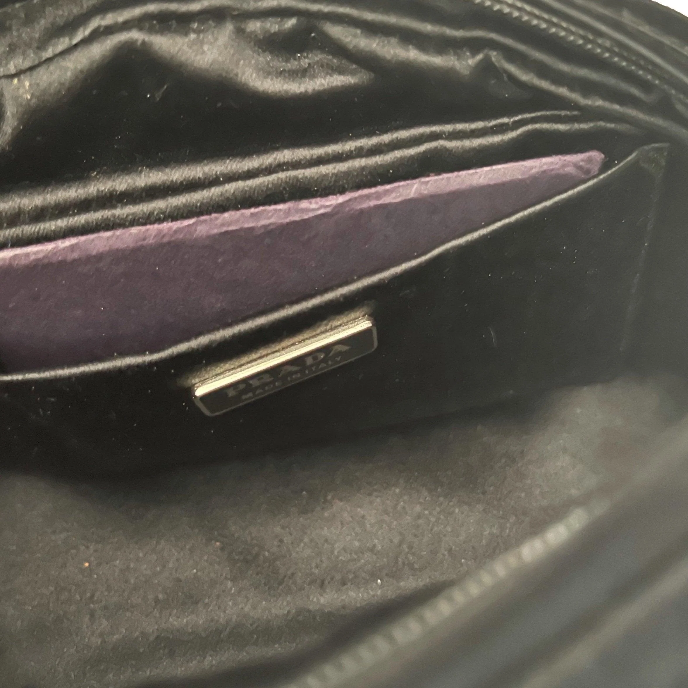 Prada Black Floral Satin Mini Top Handle Bag - Image 4