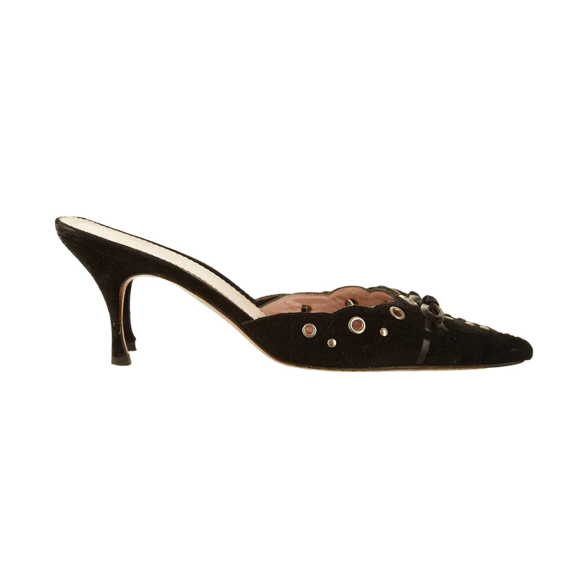 Prada Black Grommet Heels - Image 2