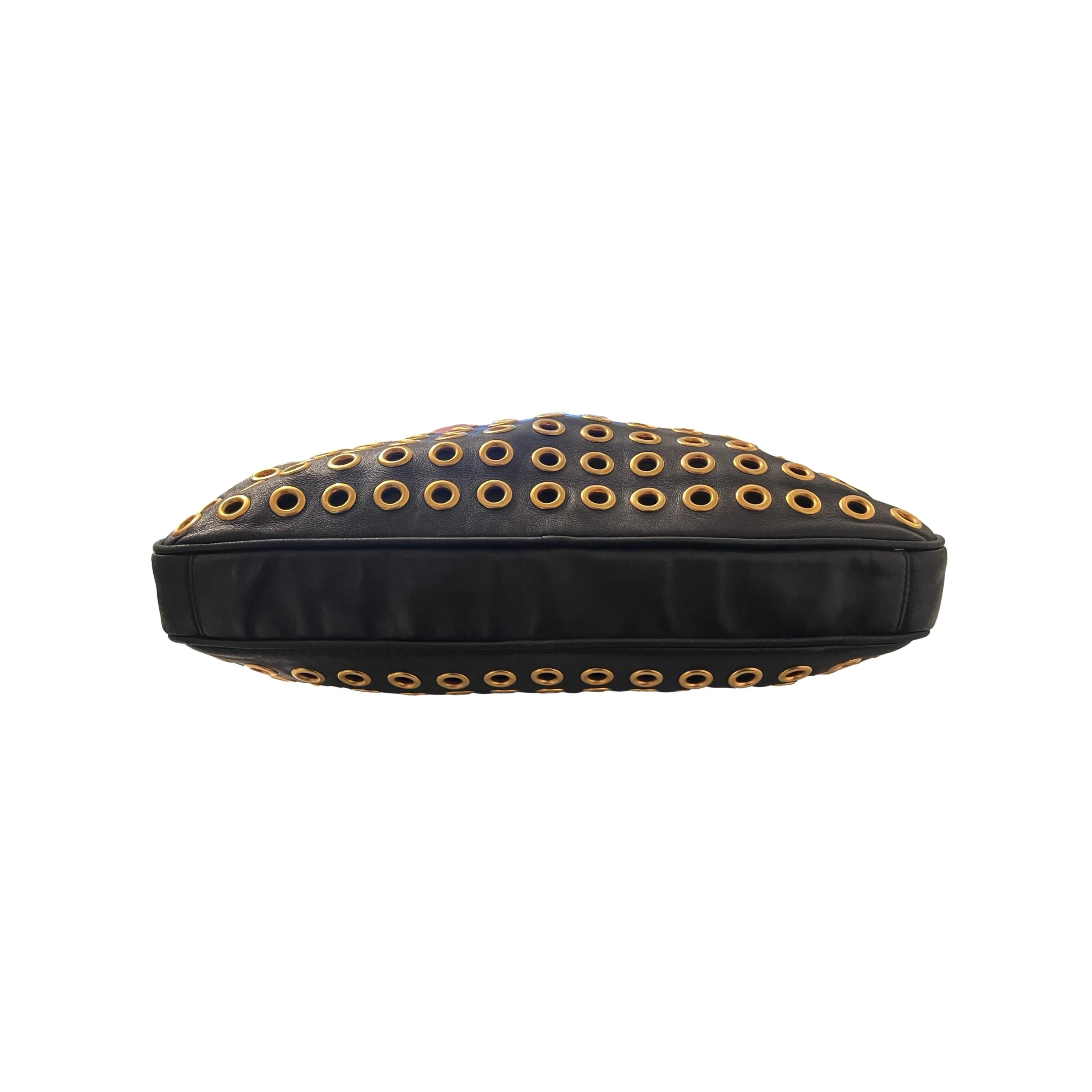 Prada Black Grommet Logo Shoulder Bag - Image 3