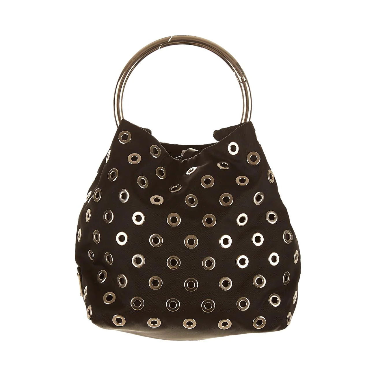 Prada Black Grommet Mini Top Handle Bag