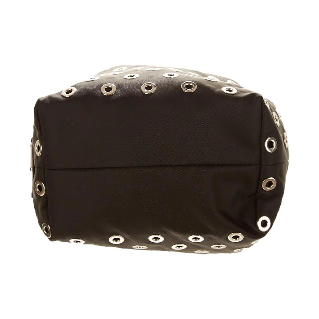 Prada Black Grommet Mini Top Handle Bag - Image 3