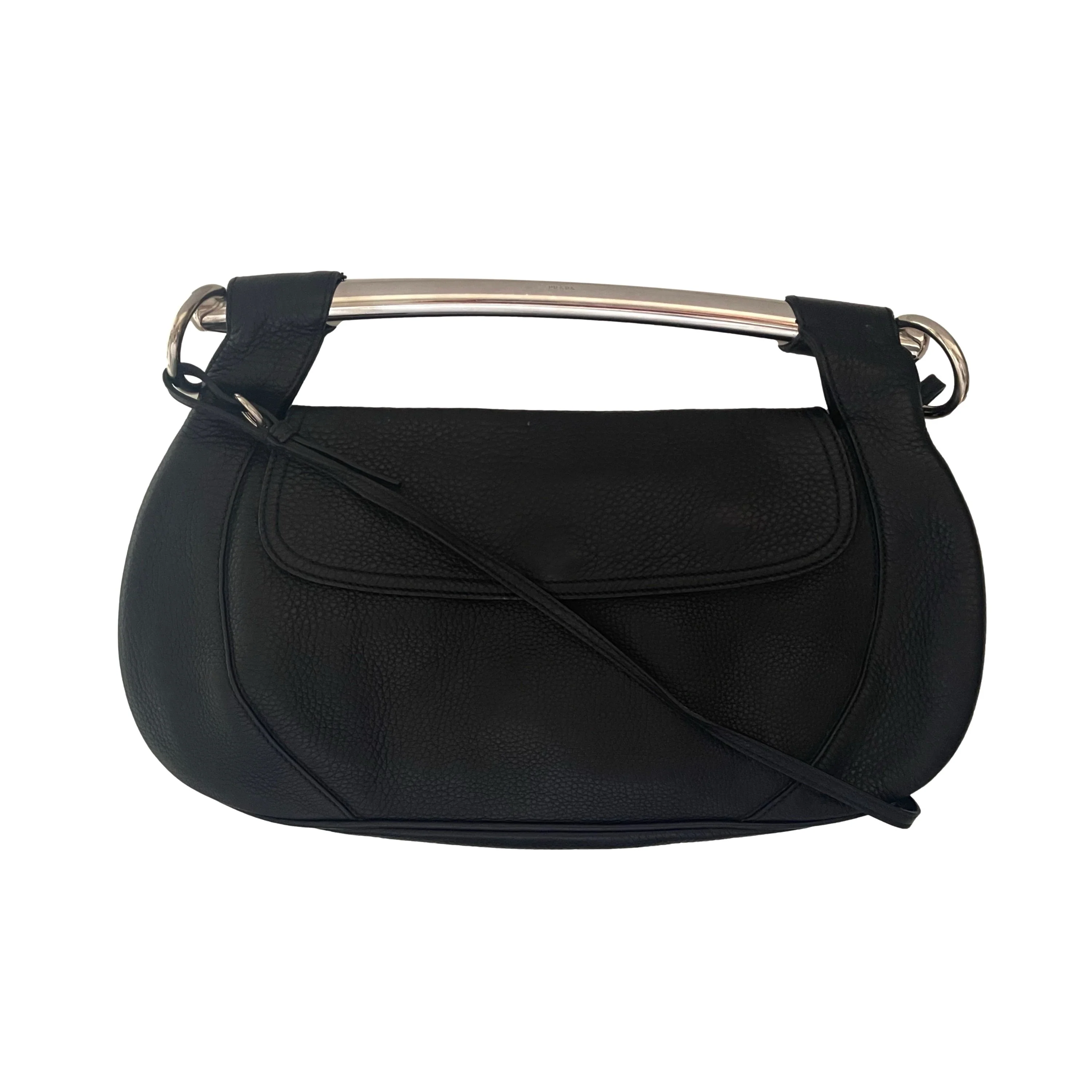 Prada Black Jumbo 2 Way Bar Clutch - Image 2