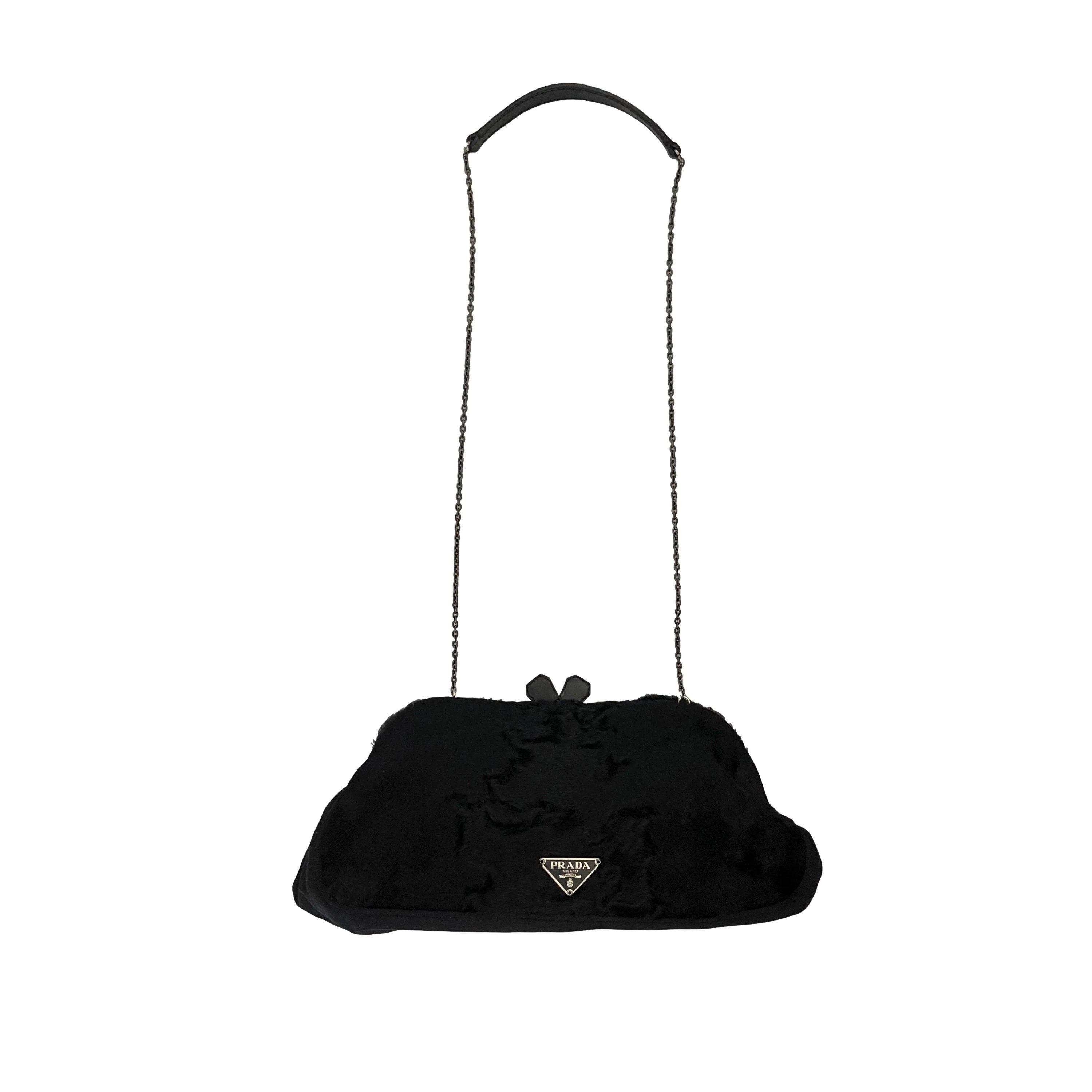 Prada Black Kisslock Chain Bag - Image 2