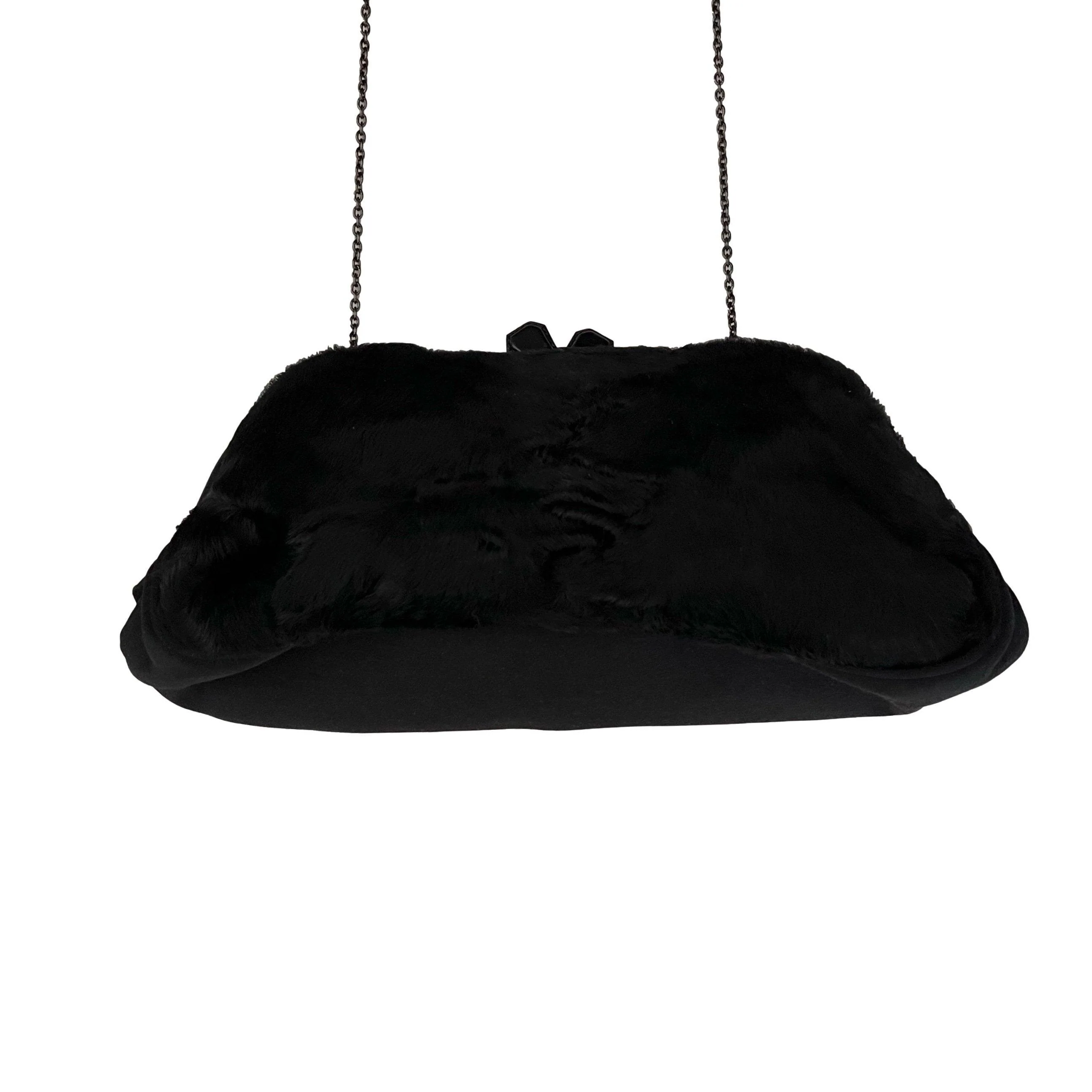 Prada Black Kisslock Chain Bag - Image 3