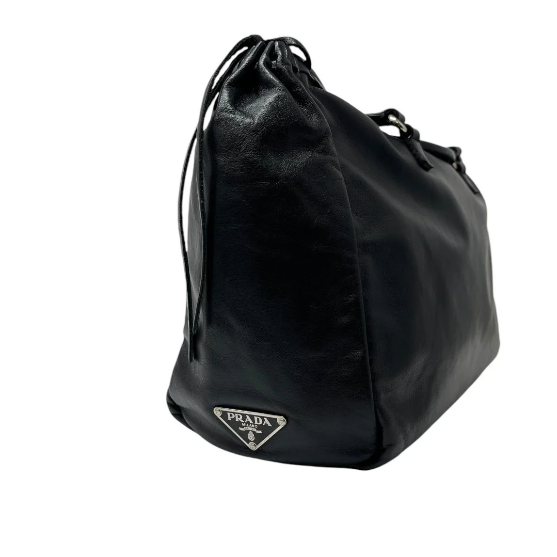 Prada Black Leather Large Top Handle Bag - Image 3