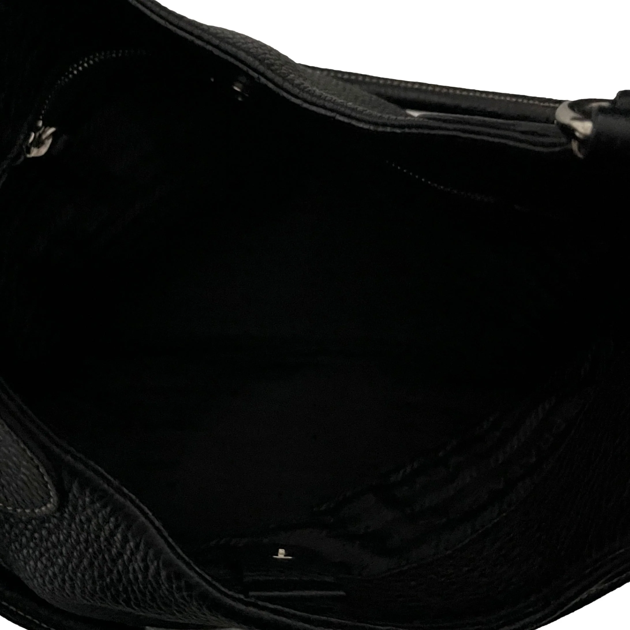 Prada Black Leather Logo Hobo Shoulder Bag - Image 5