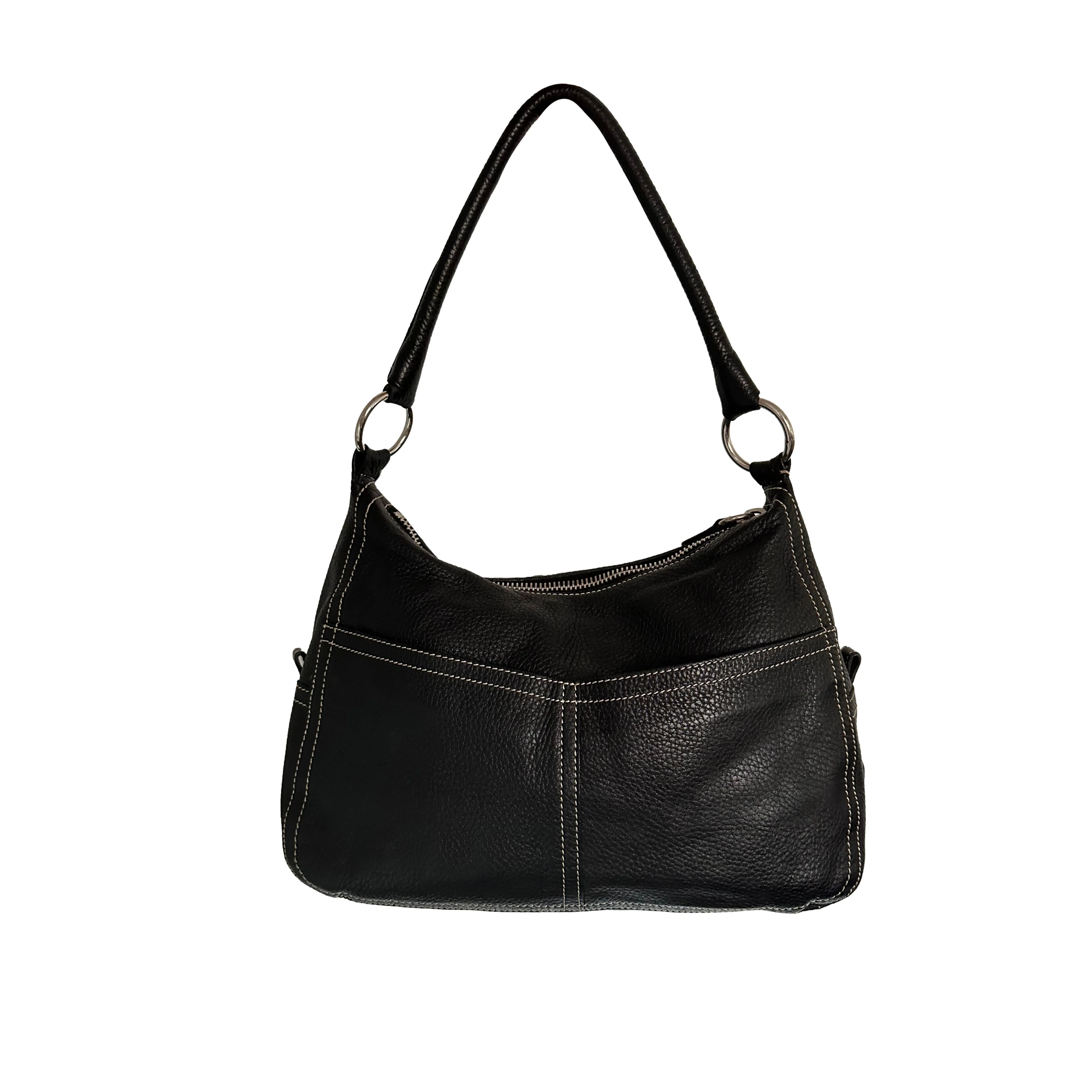 Prada Black Leather Pocket Shoulder Bag - Image 2