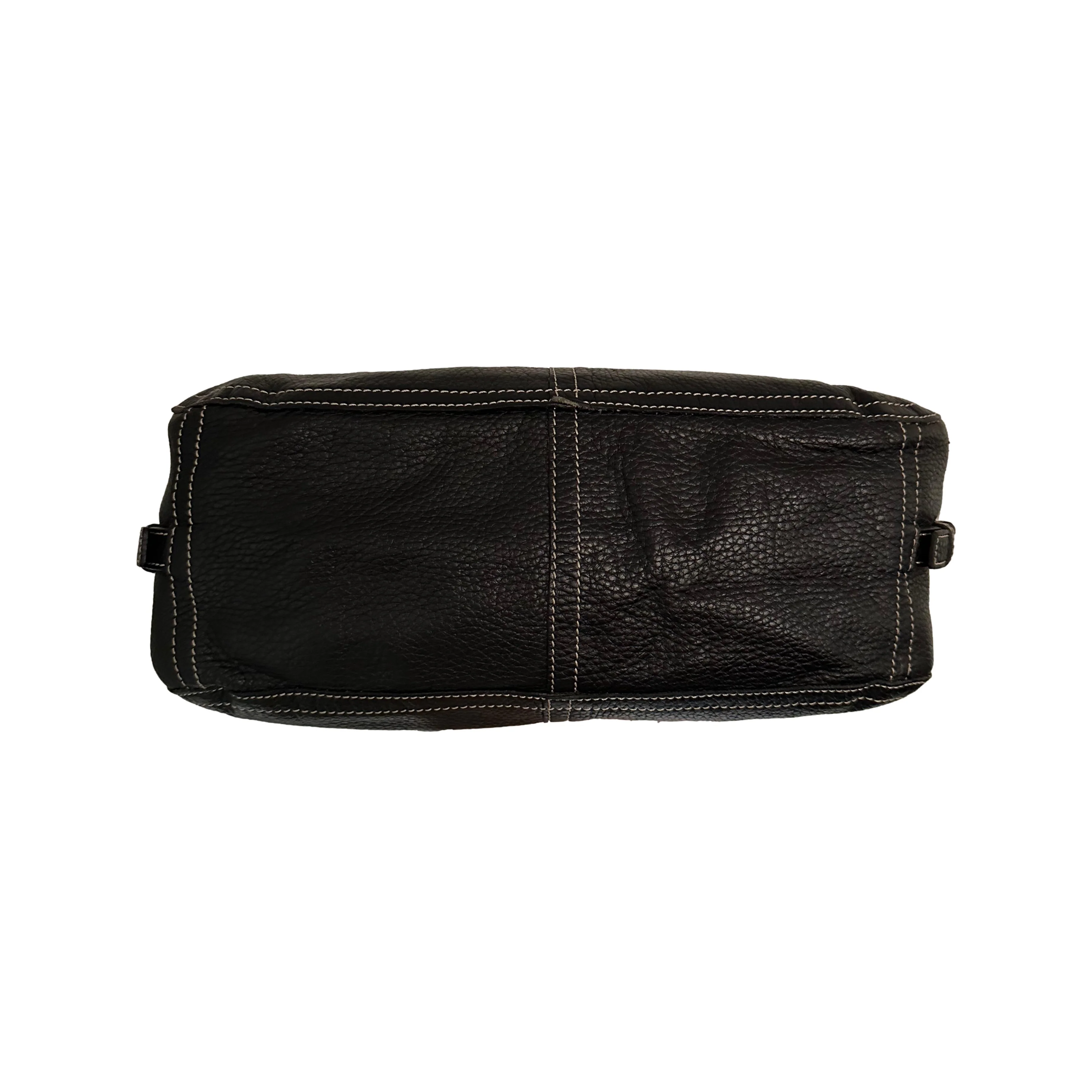 Prada Black Leather Pocket Shoulder Bag - Image 3