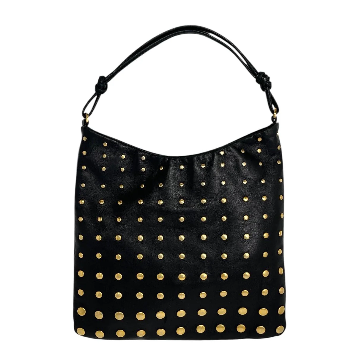 Prada Black Leather Studded Shoulder Bag - Image 2