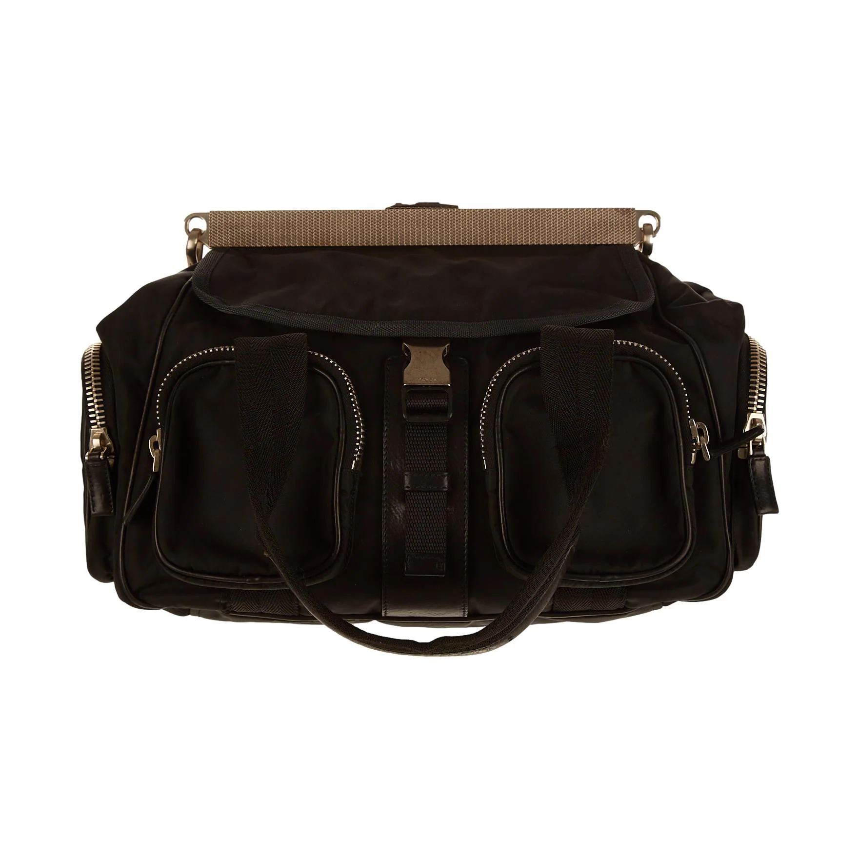 Prada Black Nylon Chain Tactical Bag - Image 2