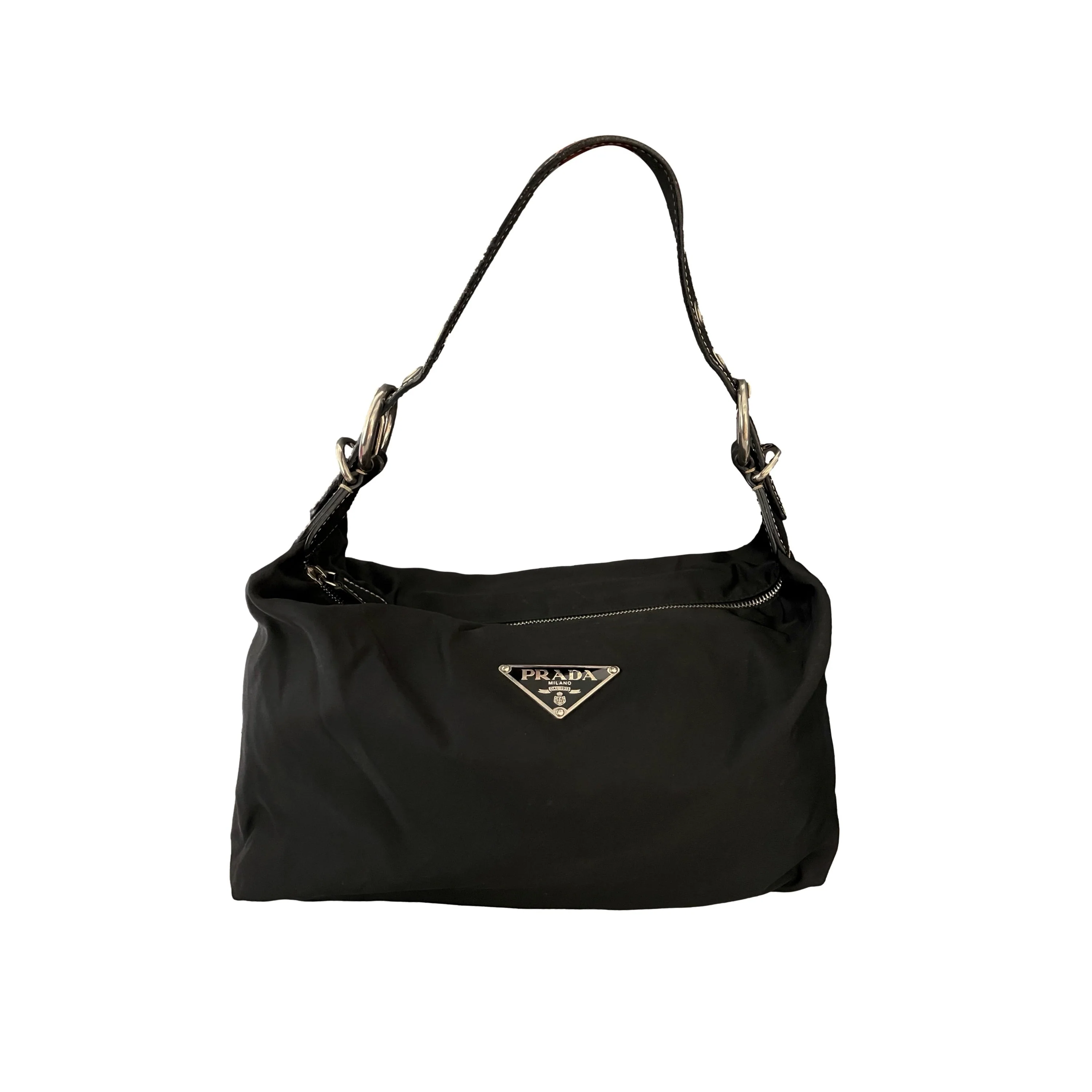 Prada Black Nylon Hobo Shoulder Bag