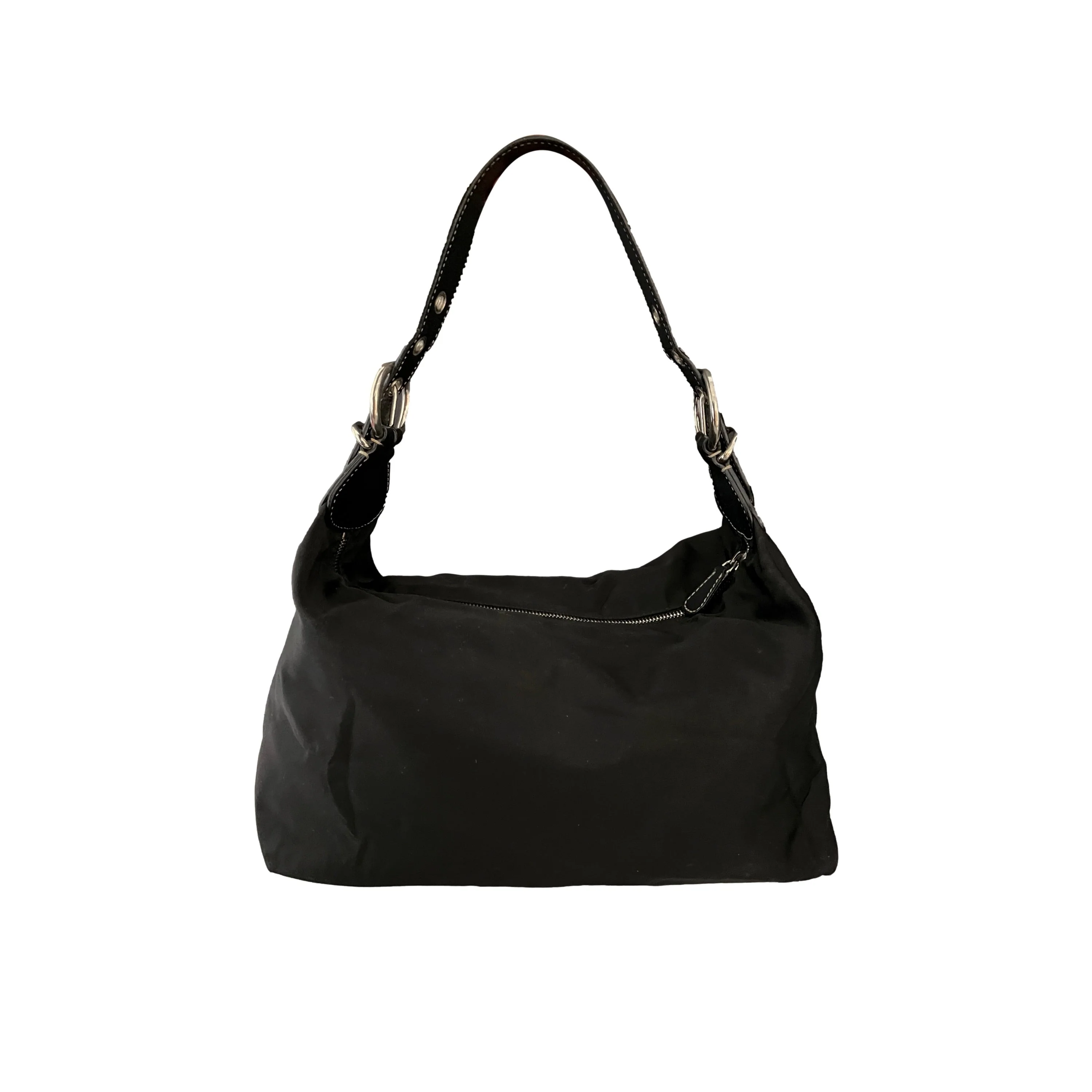 Prada Black Nylon Hobo Shoulder Bag - Image 2