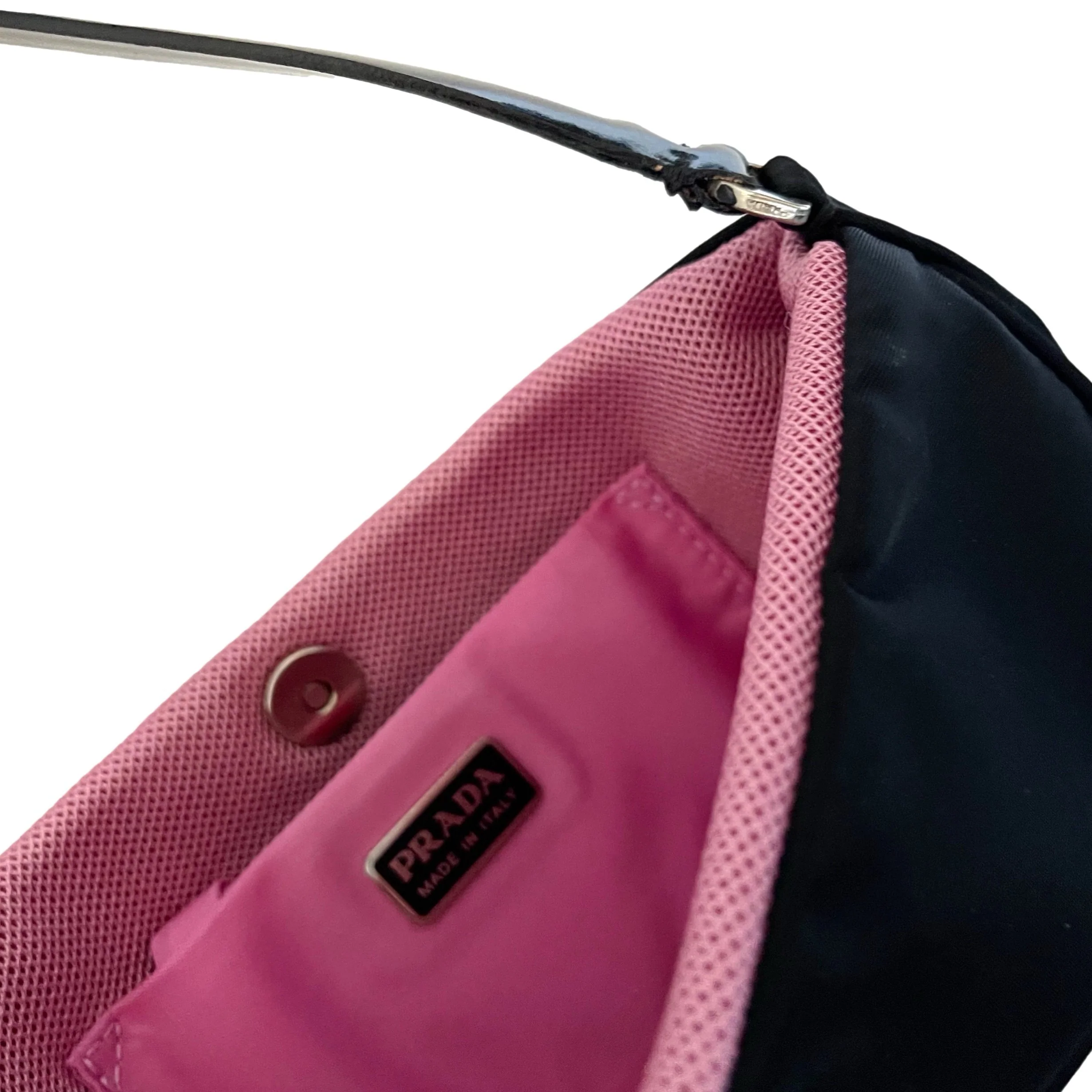 Prada Black Nylon Mini Shoulder Bag - Image 3