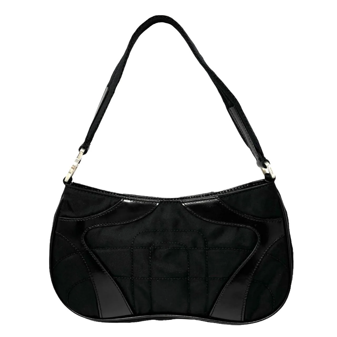 Prada Black Nylon Quilted Shoulder Bag - Image 2